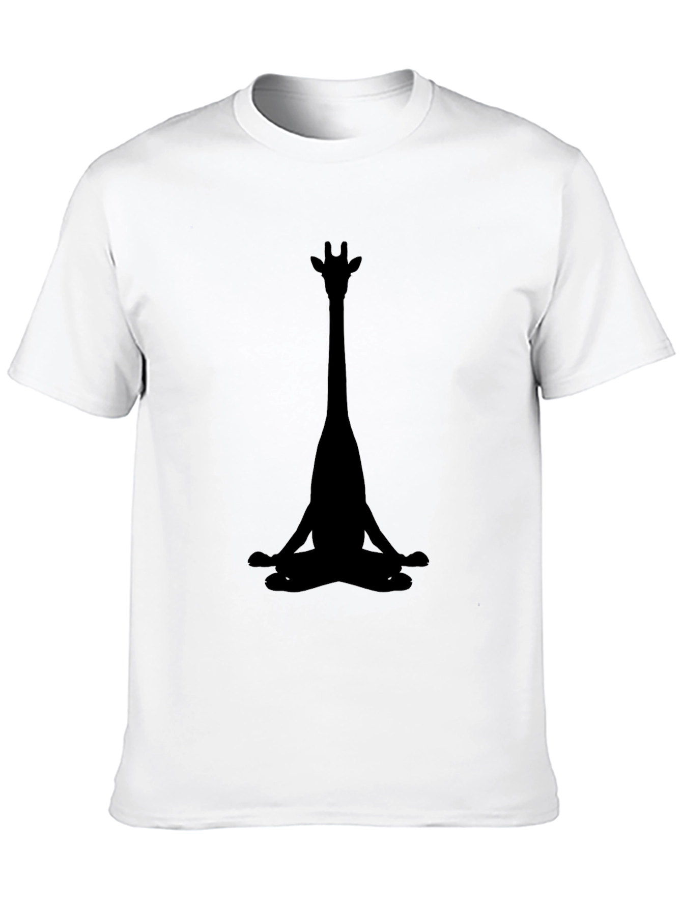 Black Yoga Giraffe Black T-Shirt view 10