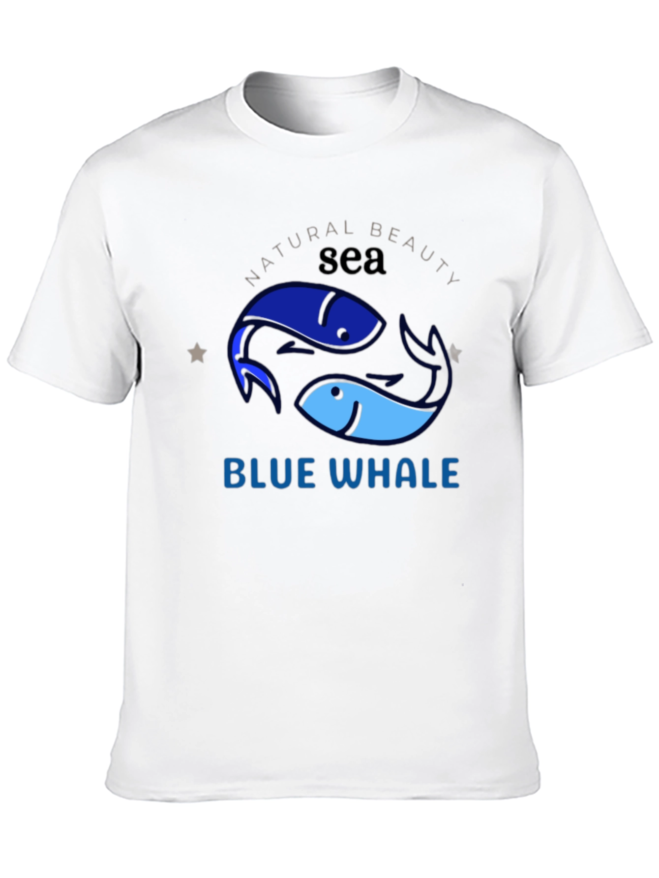 Black Blue Whale Sea Graphic T-Shirt view 10