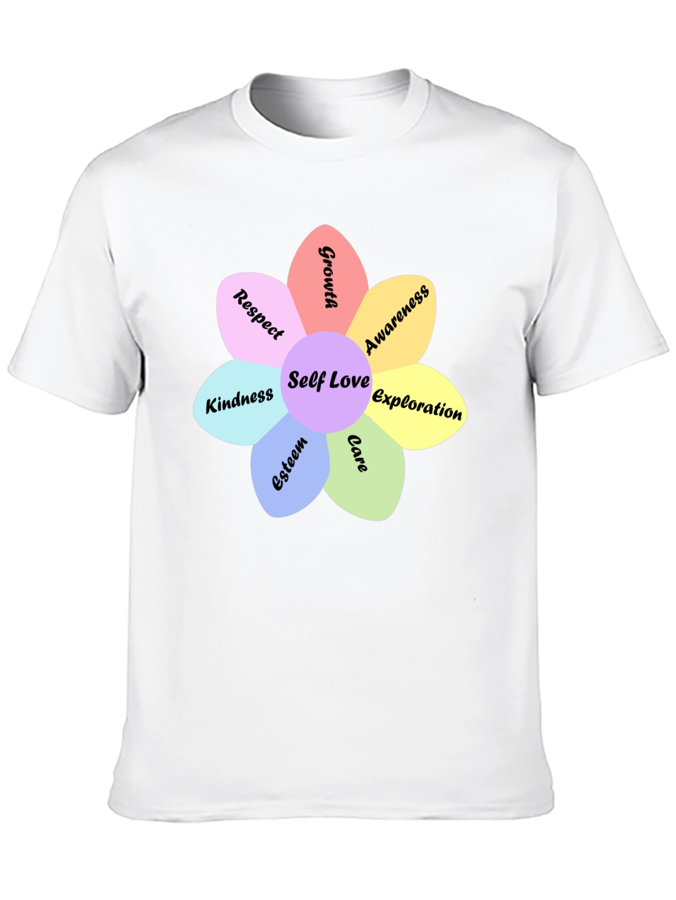 Black Self Love Flower Graphic Tee - Empowering Design view 10