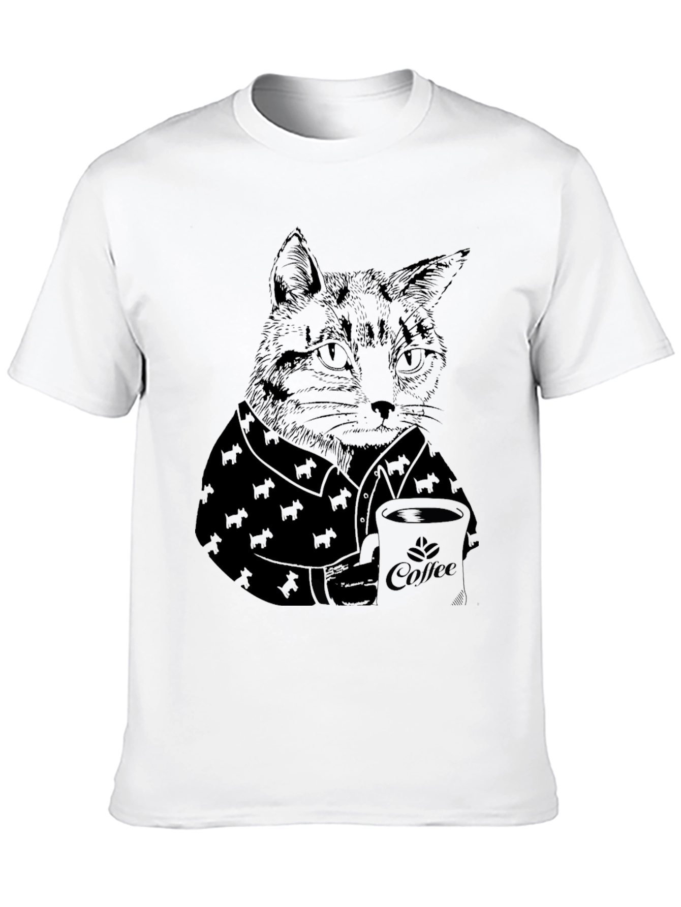 Black Cat Coffee Lover Black T-Shirt view 10