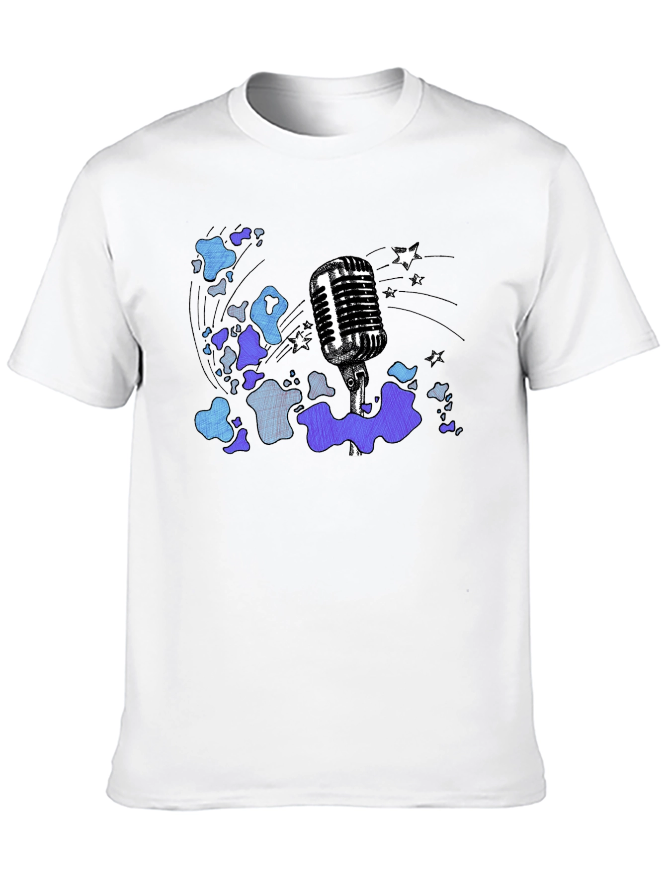 Black Vintage Microphone Graphic T-Shirt view 10