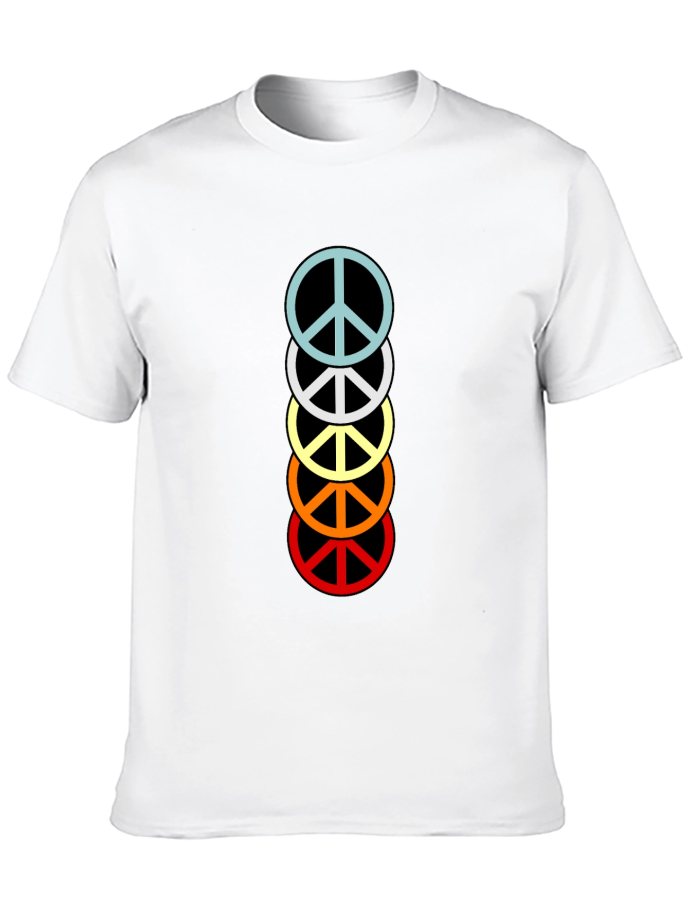 Black Retro Peace Sign Stacked T-Shirt - Black view 10