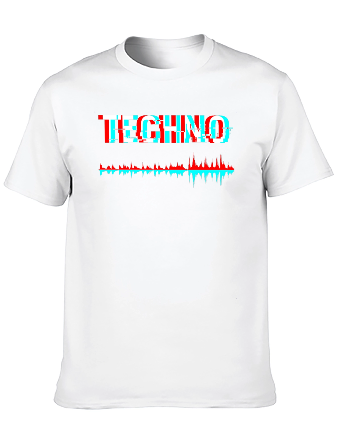 Black Techno Glitch Graphic Tee - Black view 10