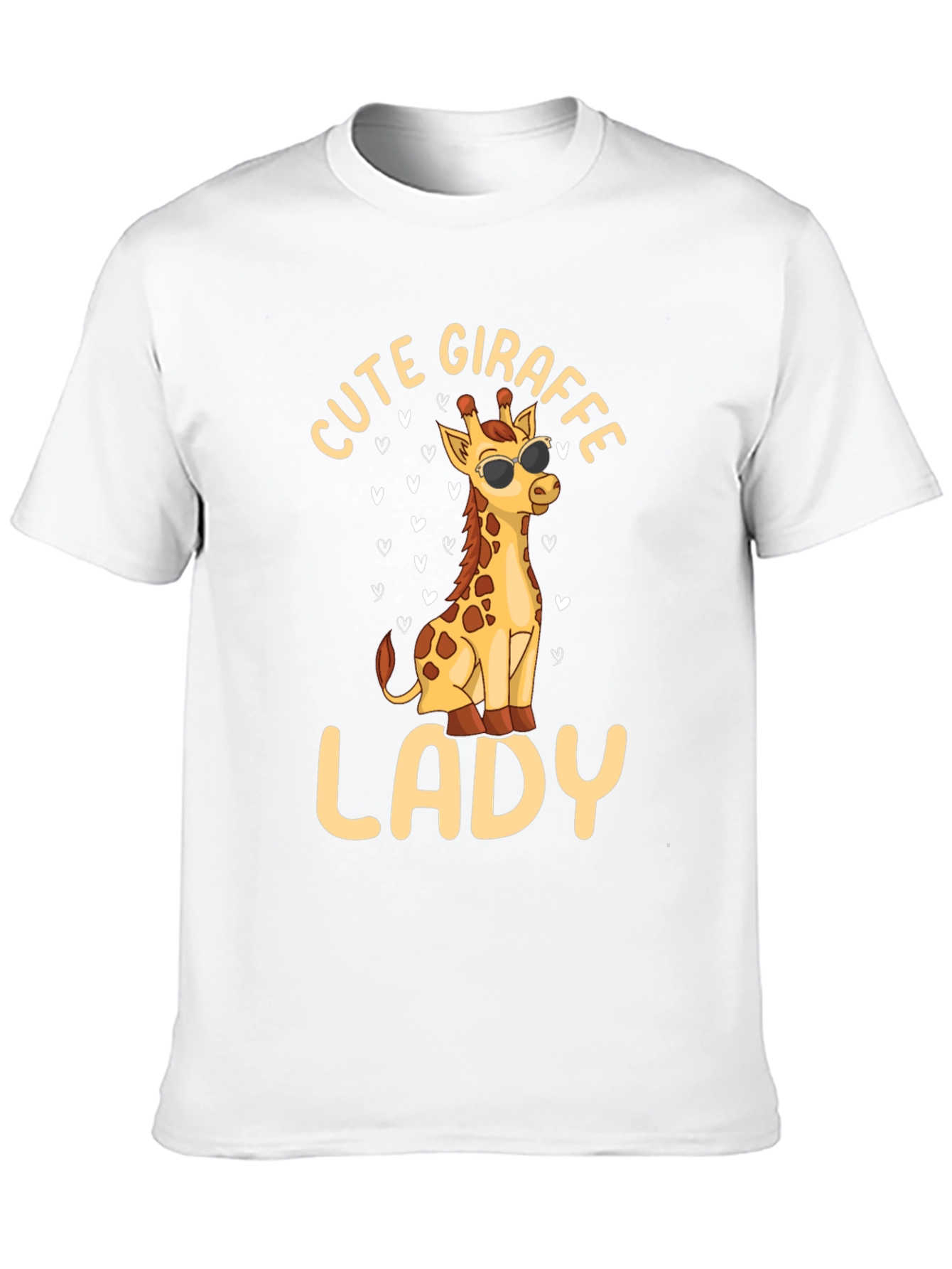 Black Cute Giraffe Lady T-Shirt - Stylish & Fun! view 10