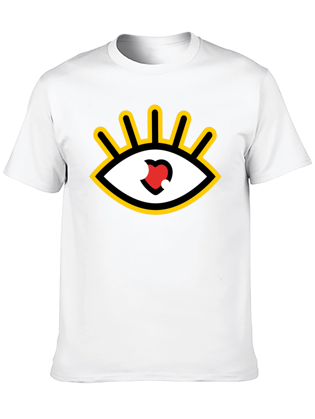 Black Eye Heart Graphic Tee - Black Casual Shirt view 10