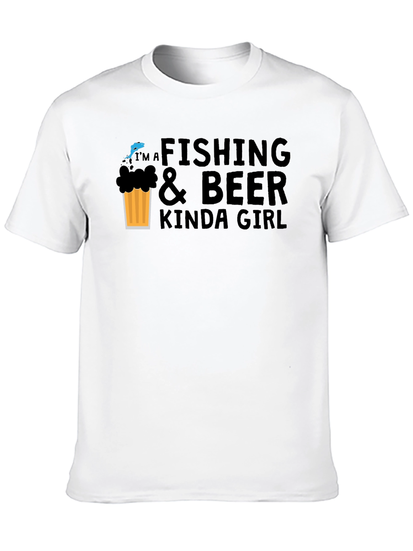 Black Fishing & Beer Kinda Girl Graphic Tee - Unisex view 10