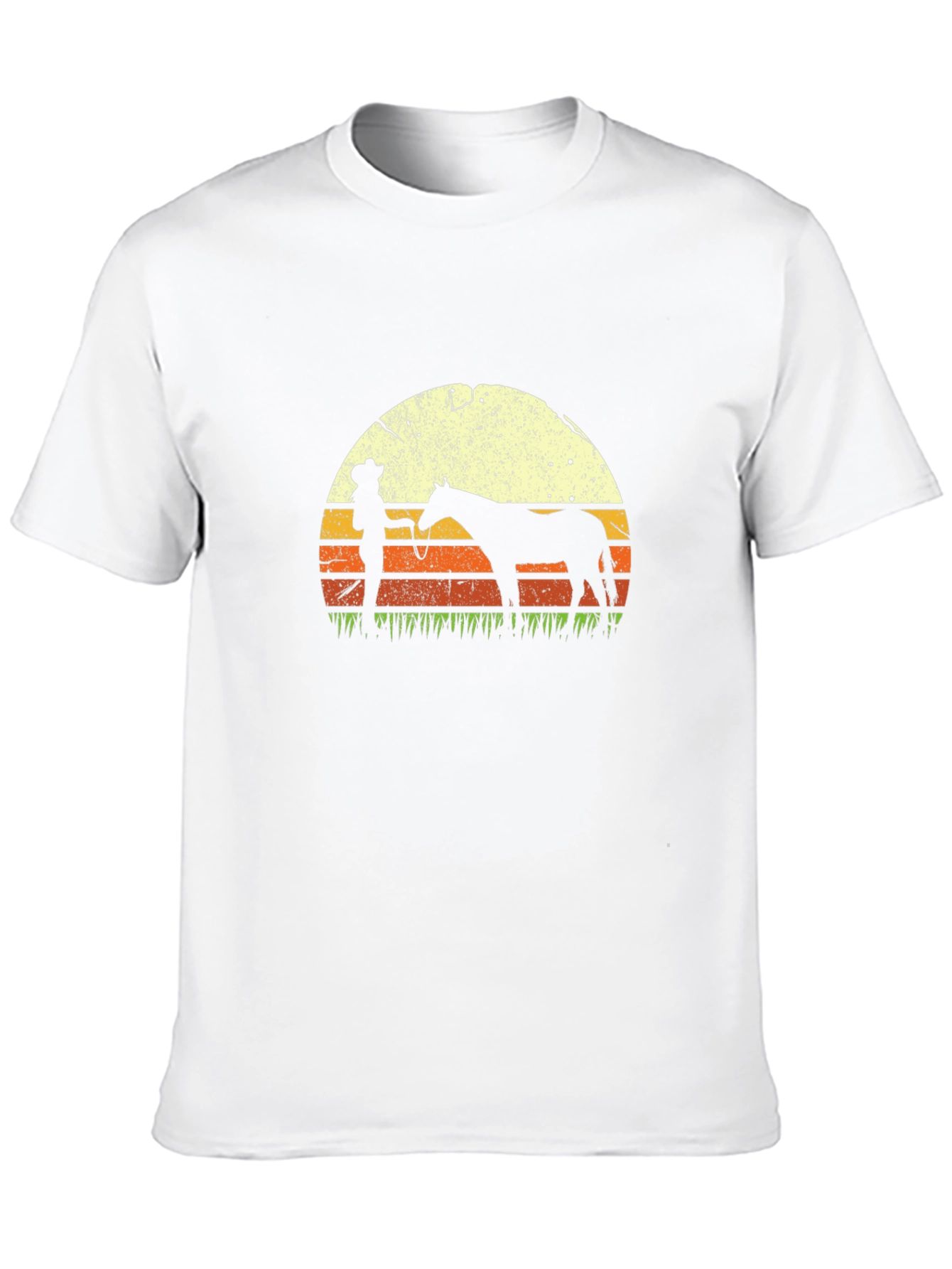 Black Cowboy & Horse Sunset Graphic T-Shirt view 10