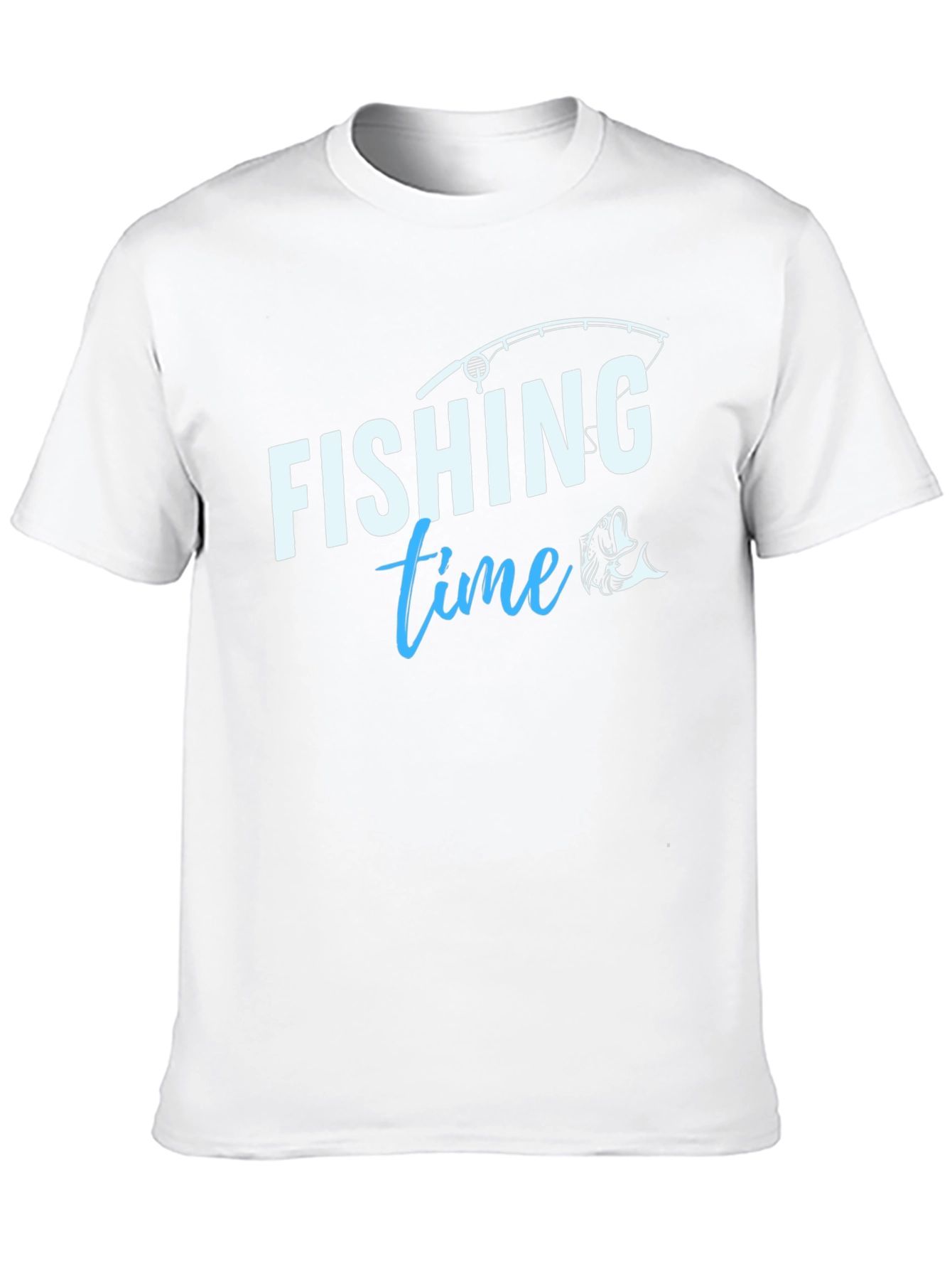 Black Fishing Time T-Shirt - Black Crew Neck Tee view 10