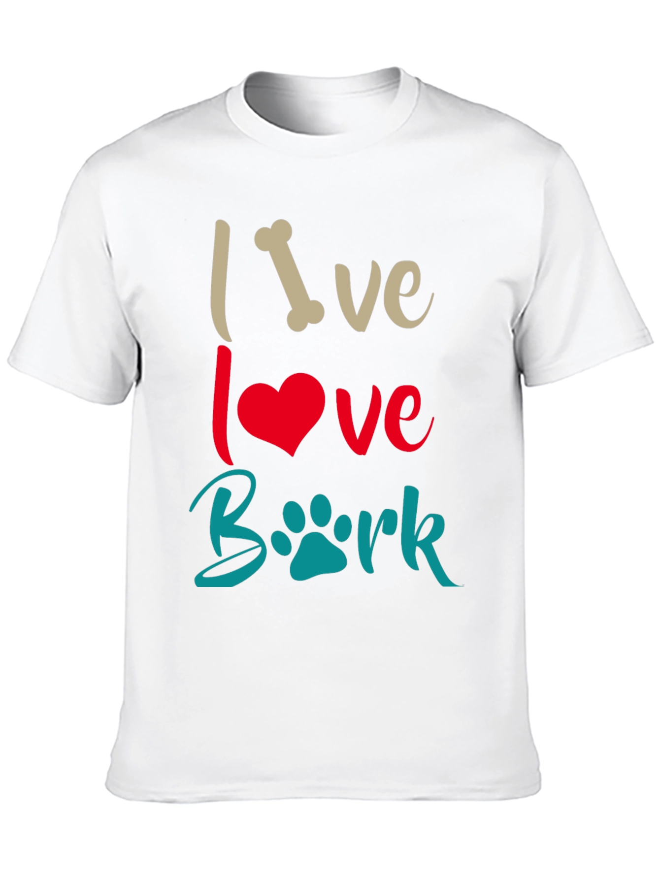 Black Live Love Bark T-Shirt - Dog Lover Tee view 10