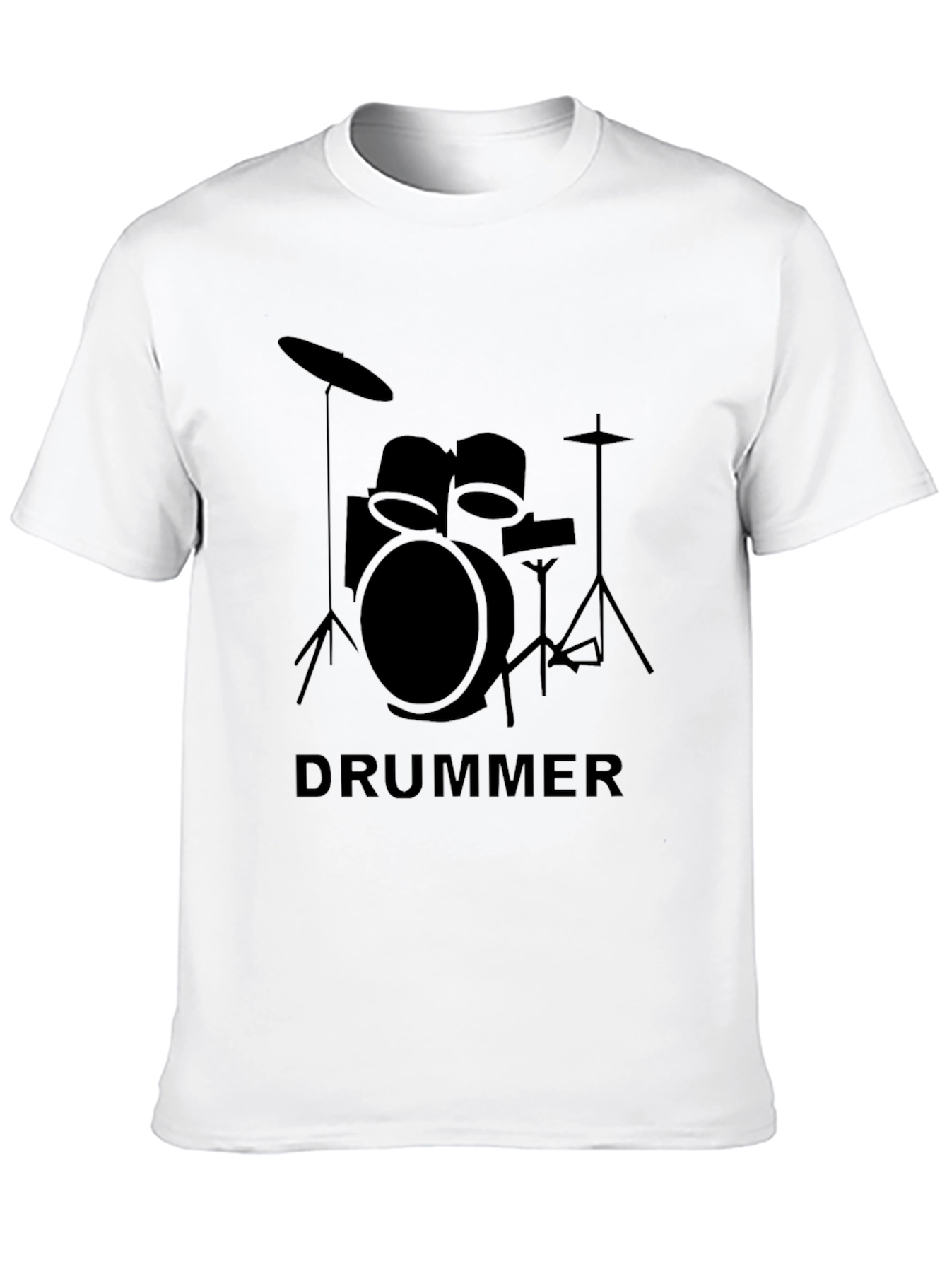 Black Drummer Graphic T-Shirt - Black Crew Neck Tee view 10