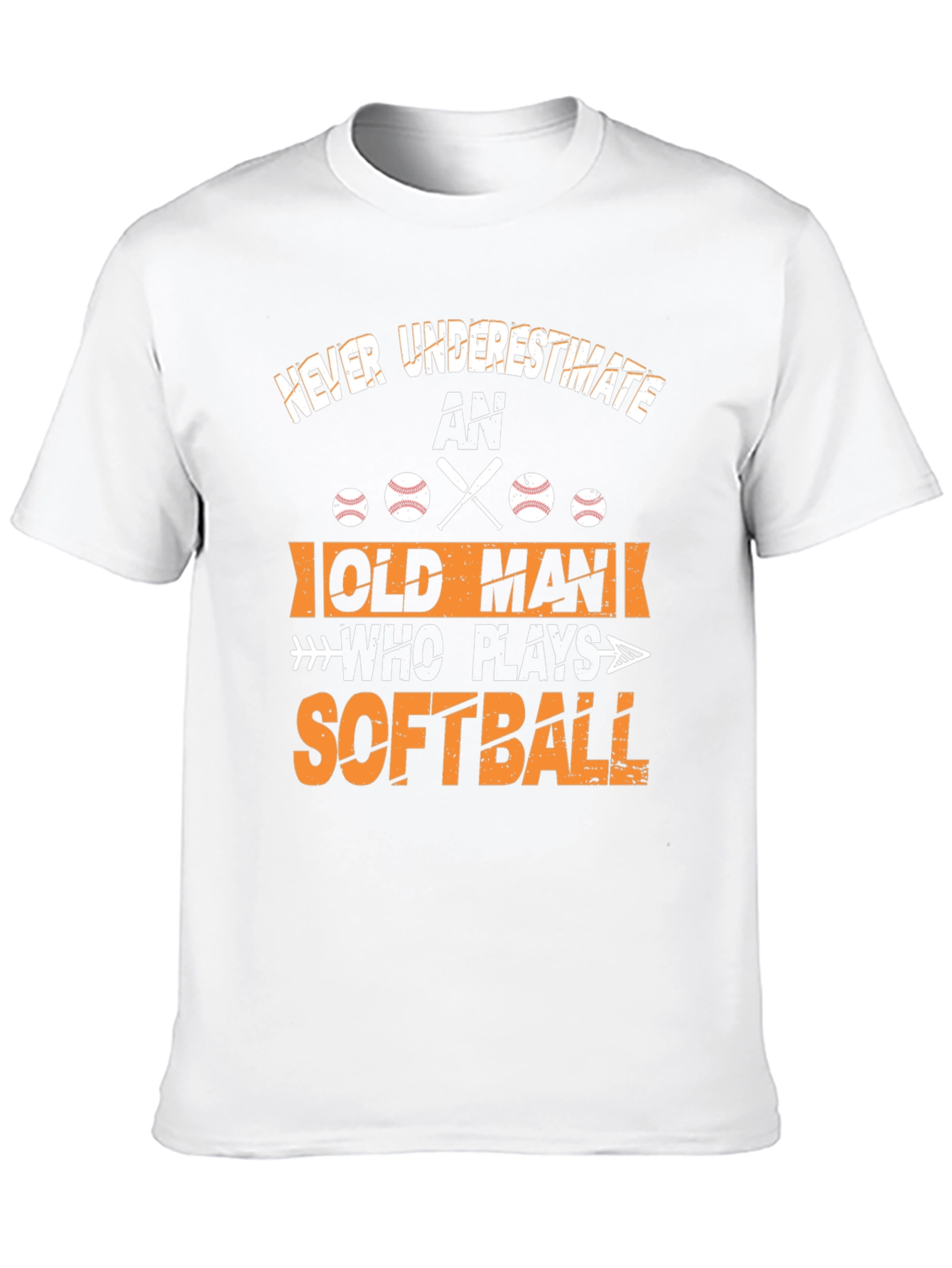 Black Never Underestimate Old Man Softball T-Shirt view 10