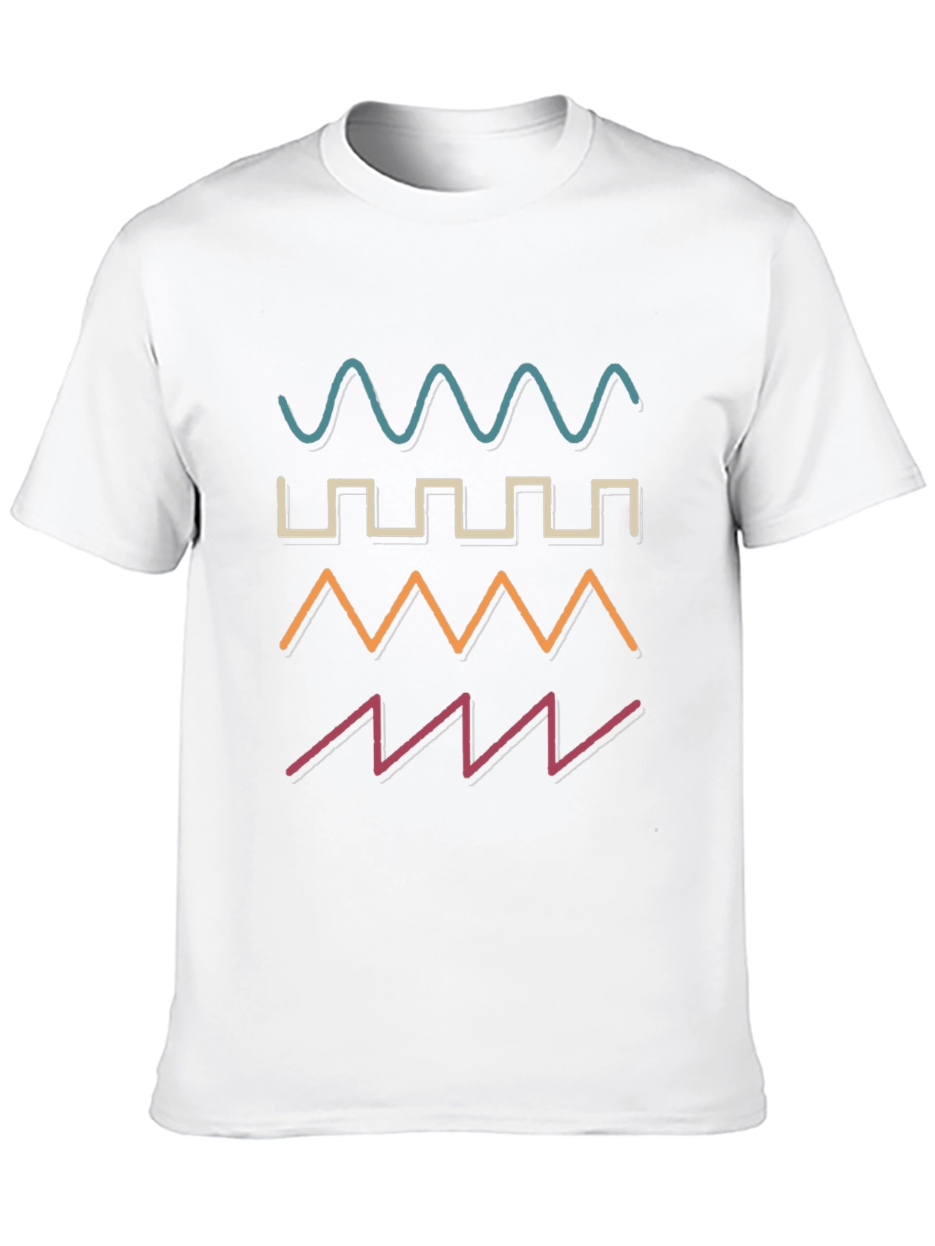 Black Retro Waveform Graphic Tee - Black Cotton T-Shirt view 10