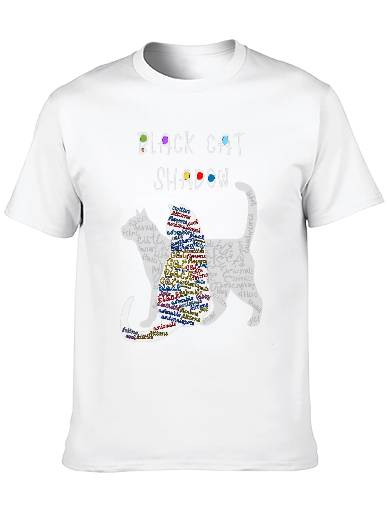 Black Black Cat Shadow Graphic T-Shirt view 10