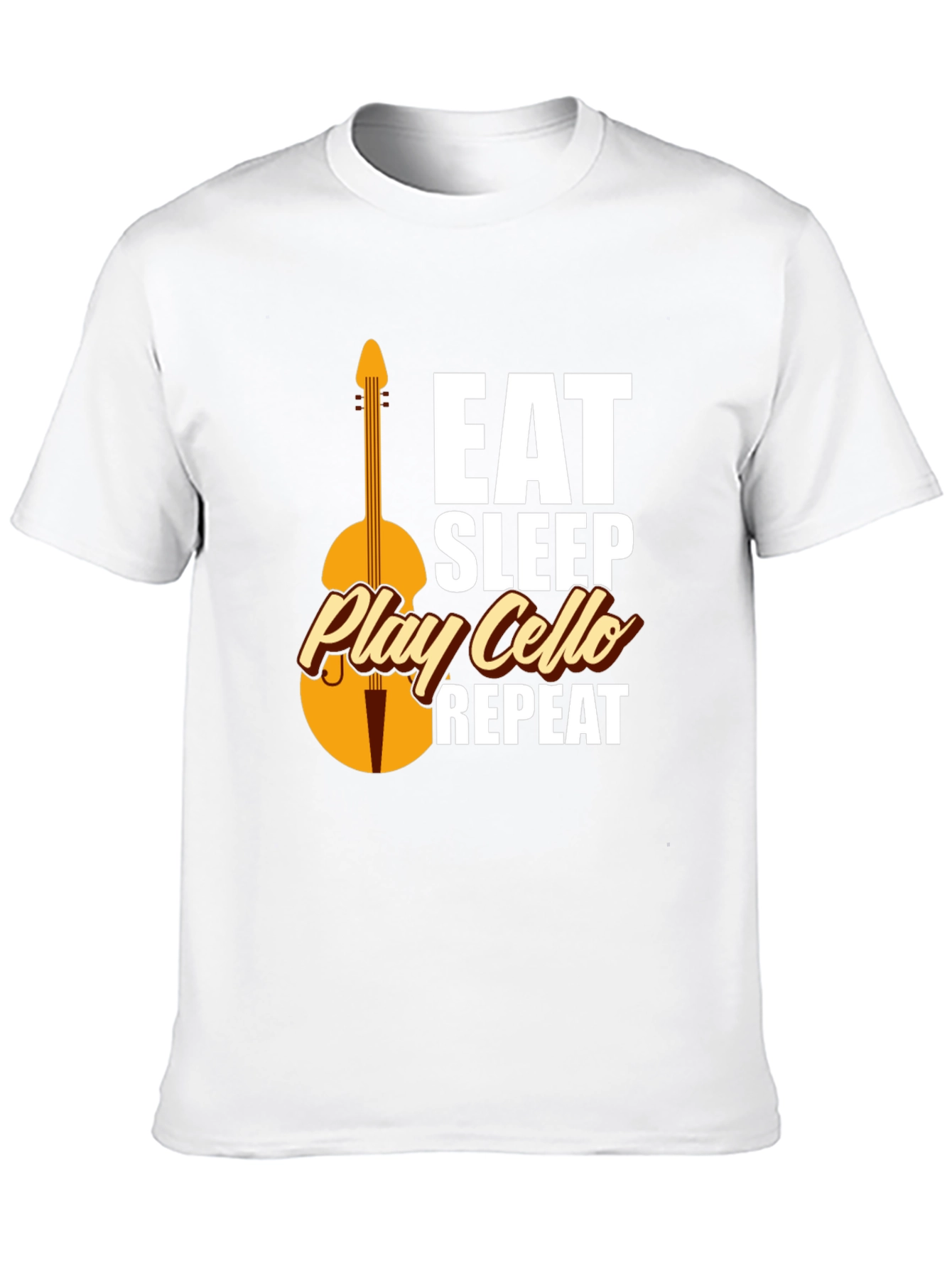 Black Eat Sleep Play Cello Repeat T-Shirt view 10