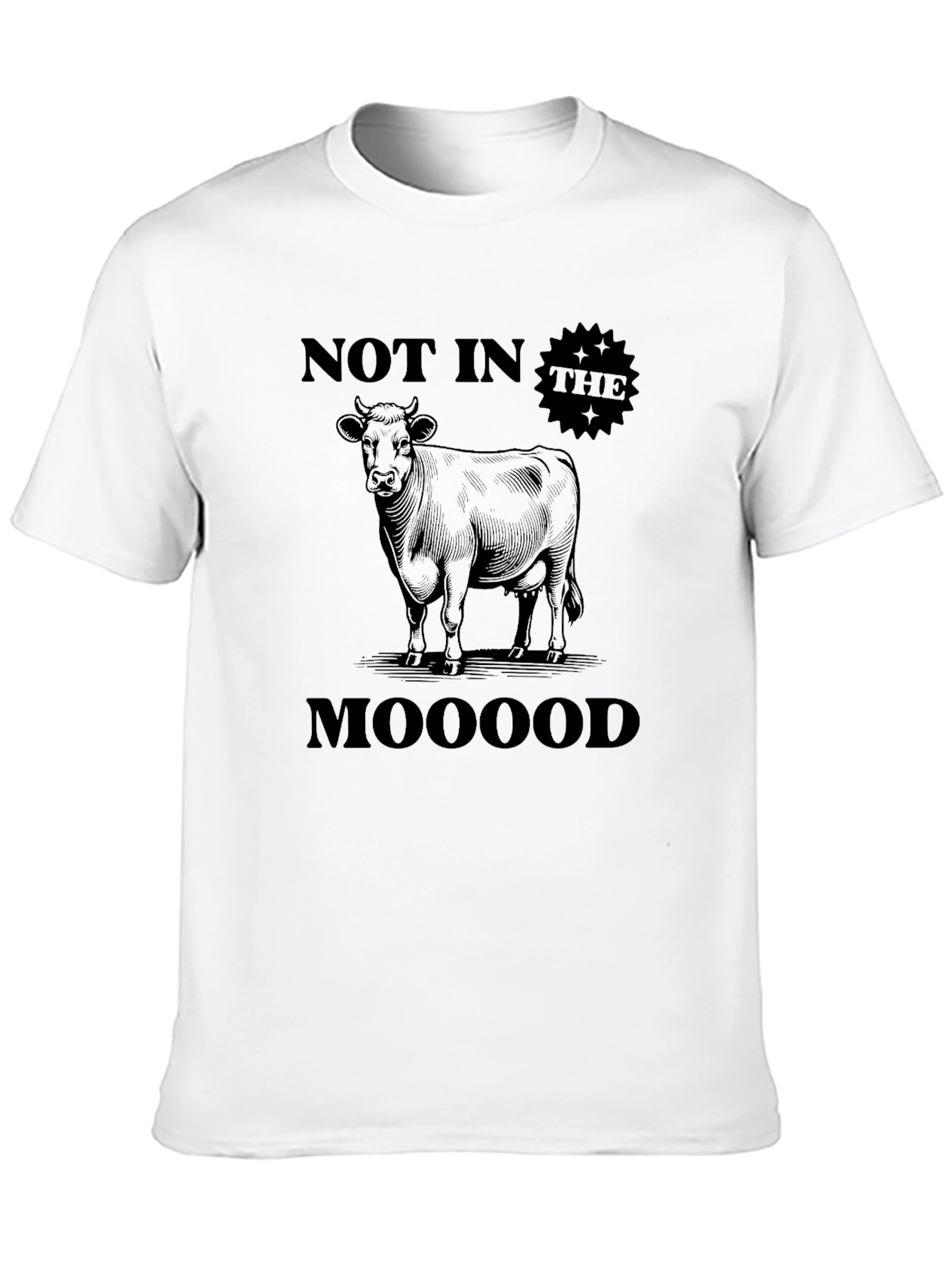 Black Not In The Mooood Graphic Tee - Black Humor T-Shirt view 10