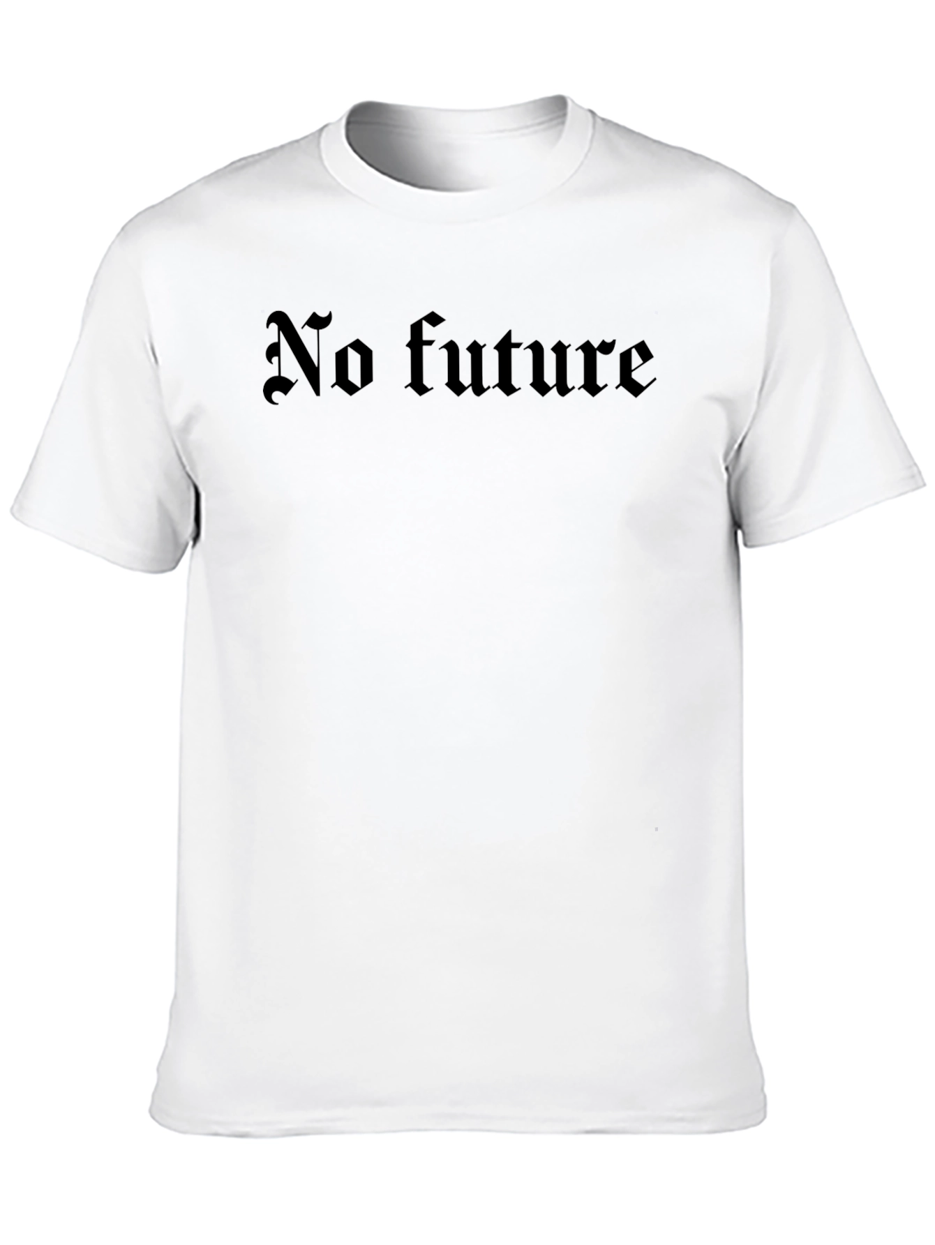 Black No Future Graphic Tee - Black Crew Neck T-Shirt view 10