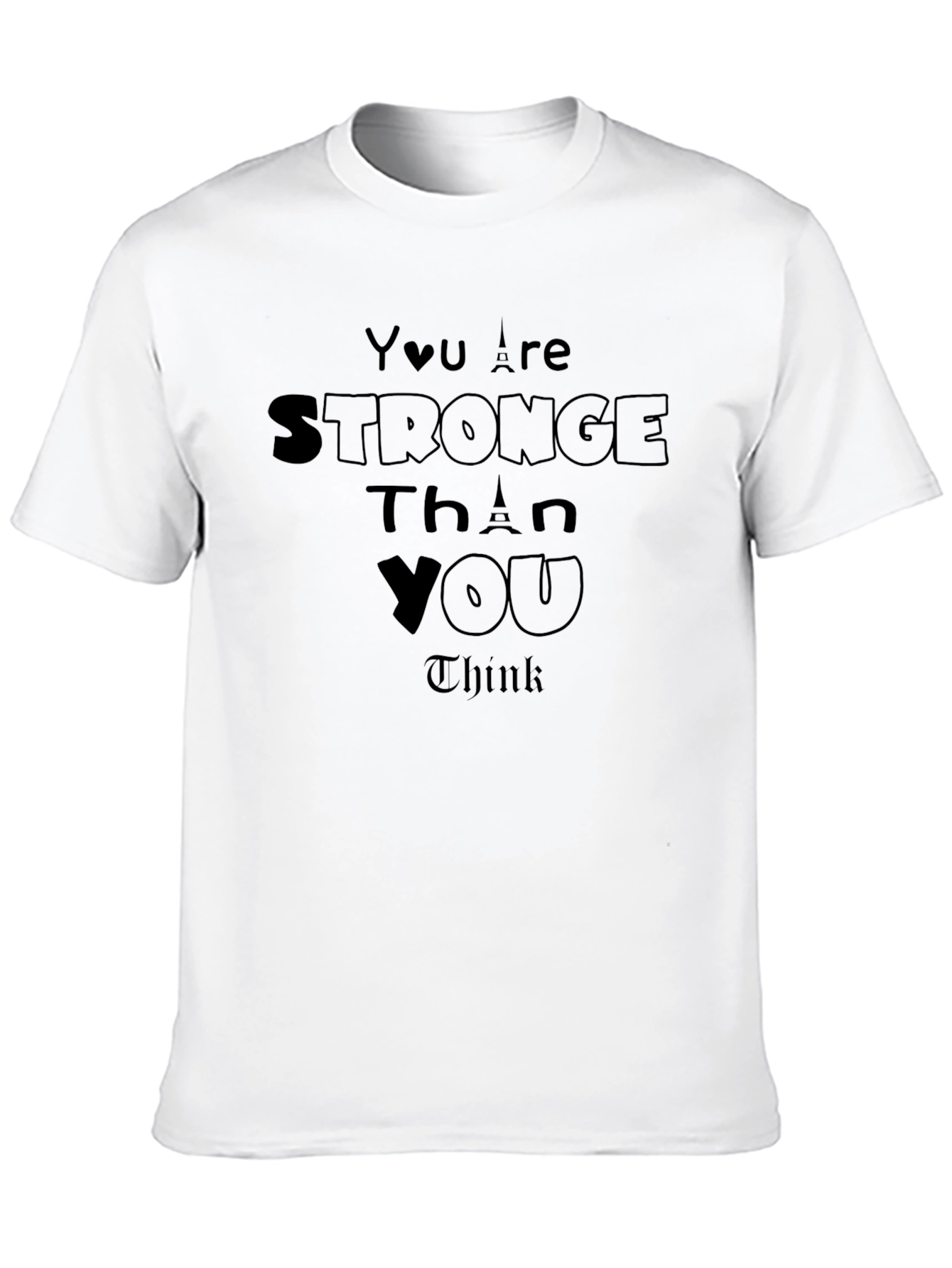 Black Inspirational 'Stronger Than You Think' Black T-Shirt view 10