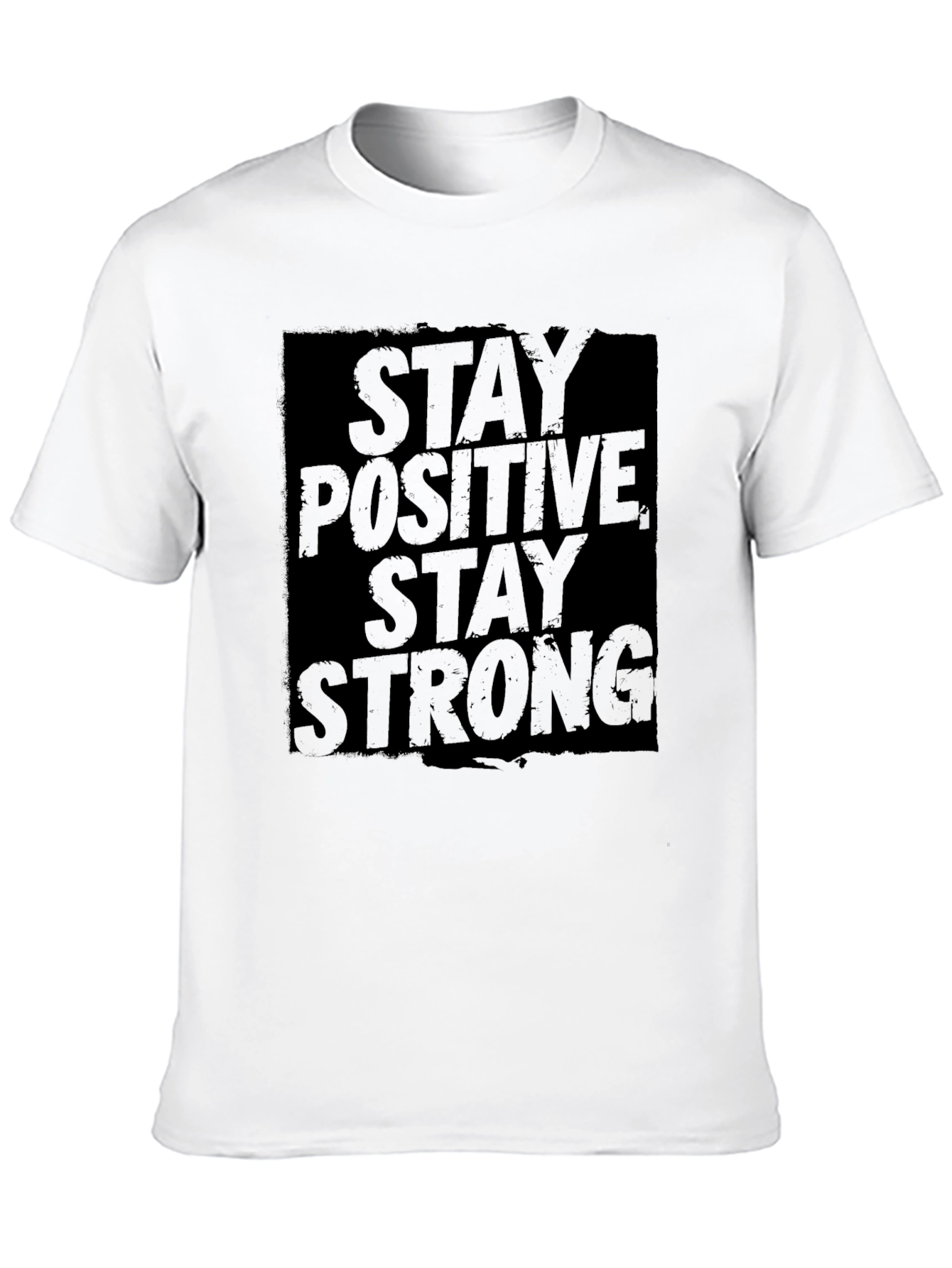Black Stay Positive Stay Strong Black Graphic Tee view 10