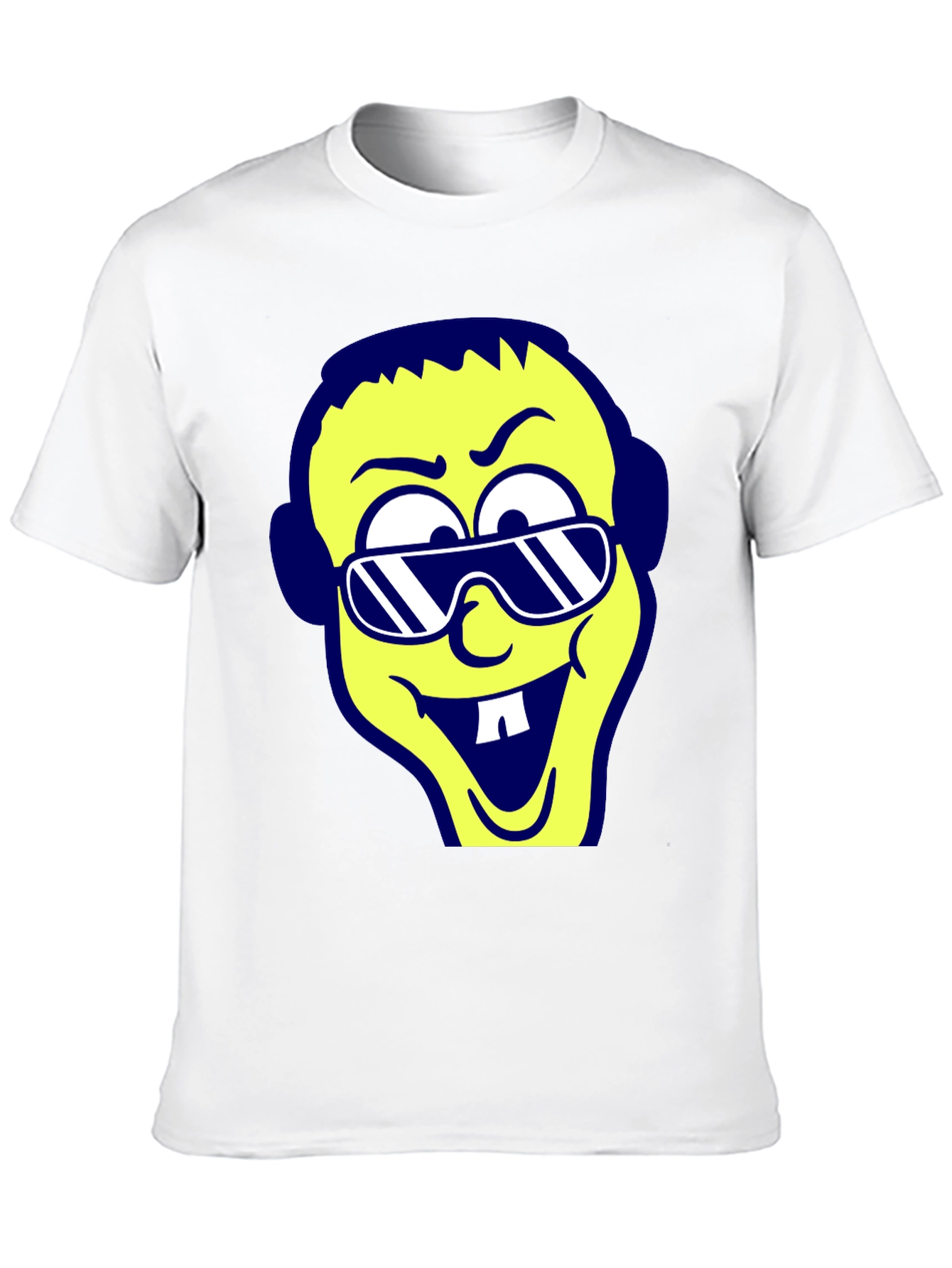 Black Cartoon Face Graphic Tee - Black view 10