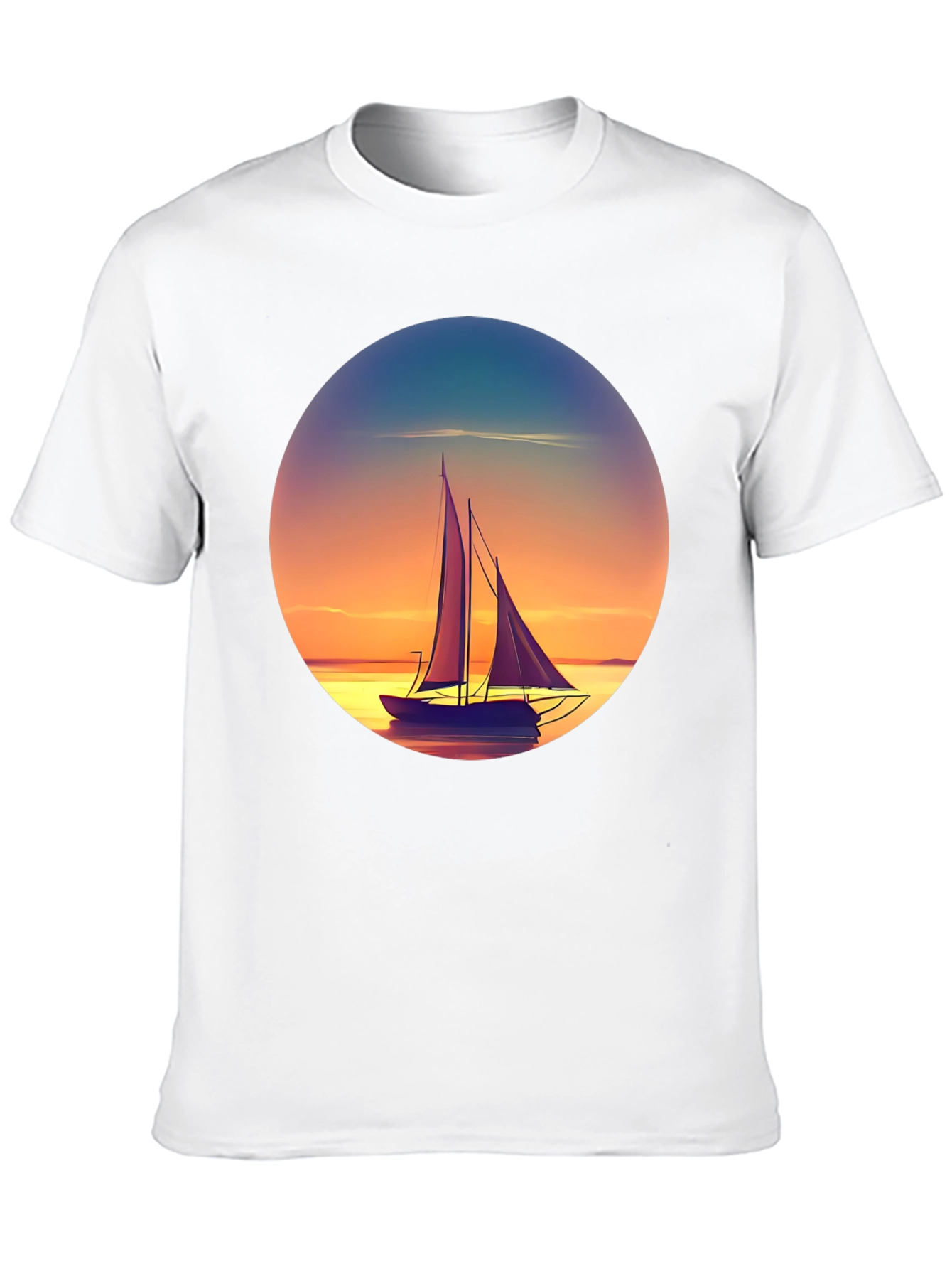 Black Sunset Sailboat Graphic Tee - Relaxed Fit view 10