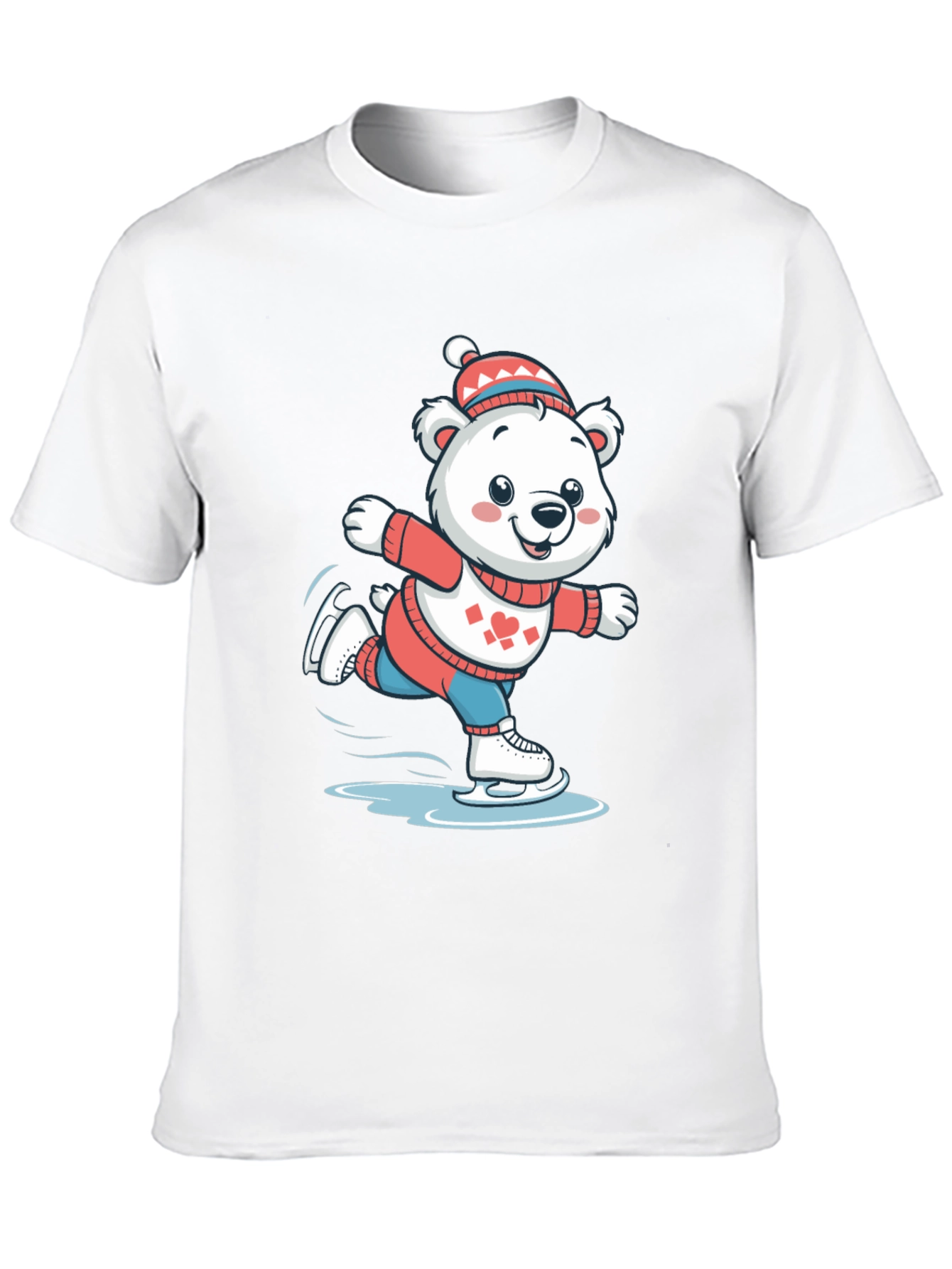 Black Ice Skating Bear T-Shirt view 10