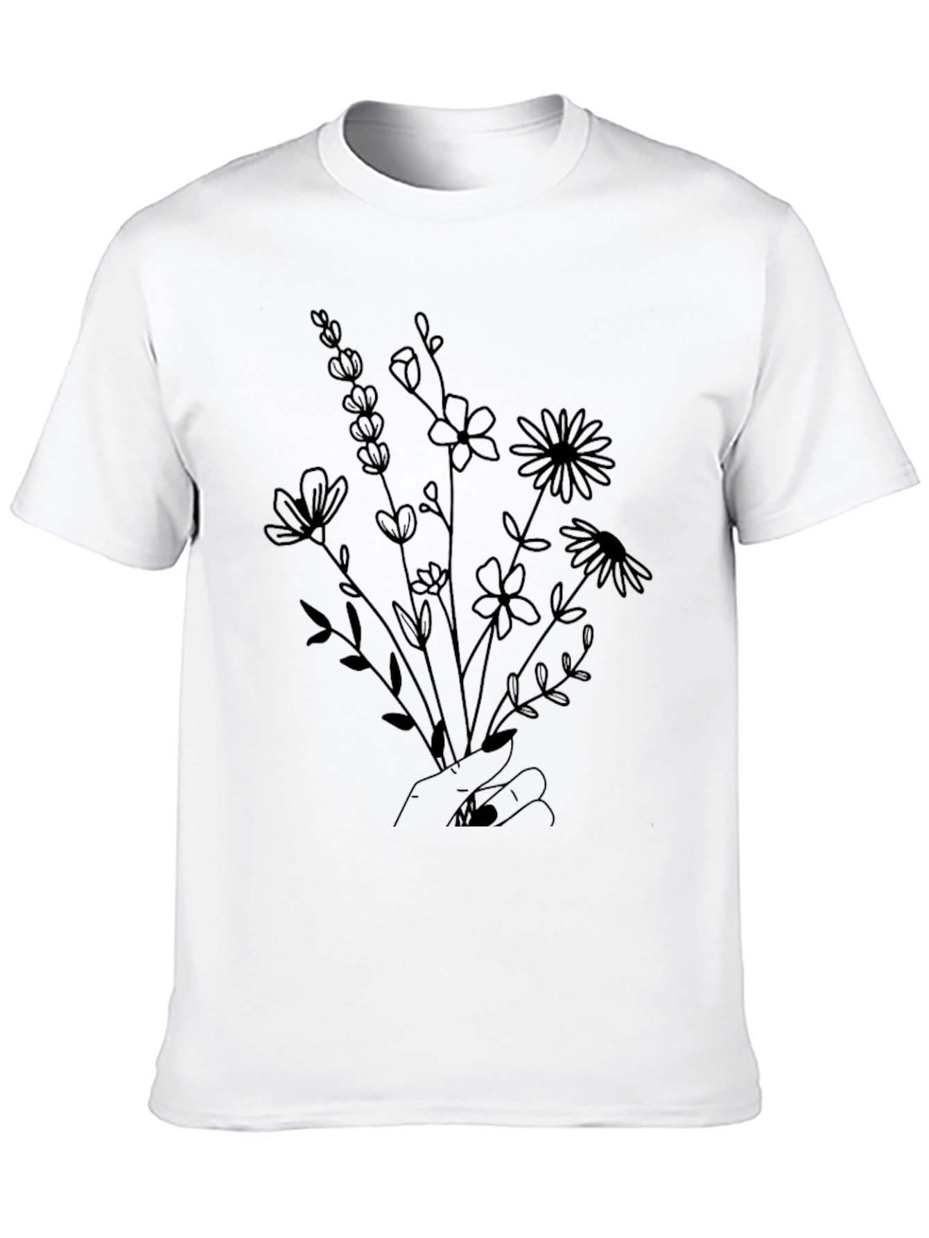 Floral Bouquet Graphic Tee - Hand Drawn Flowers - 10