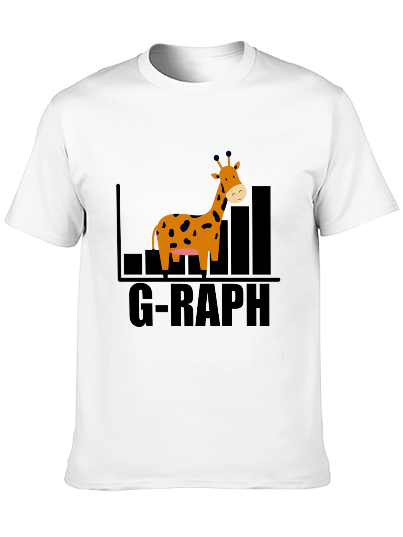 Black G-Raph Cartoon Giraffe Black T-Shirt view 10
