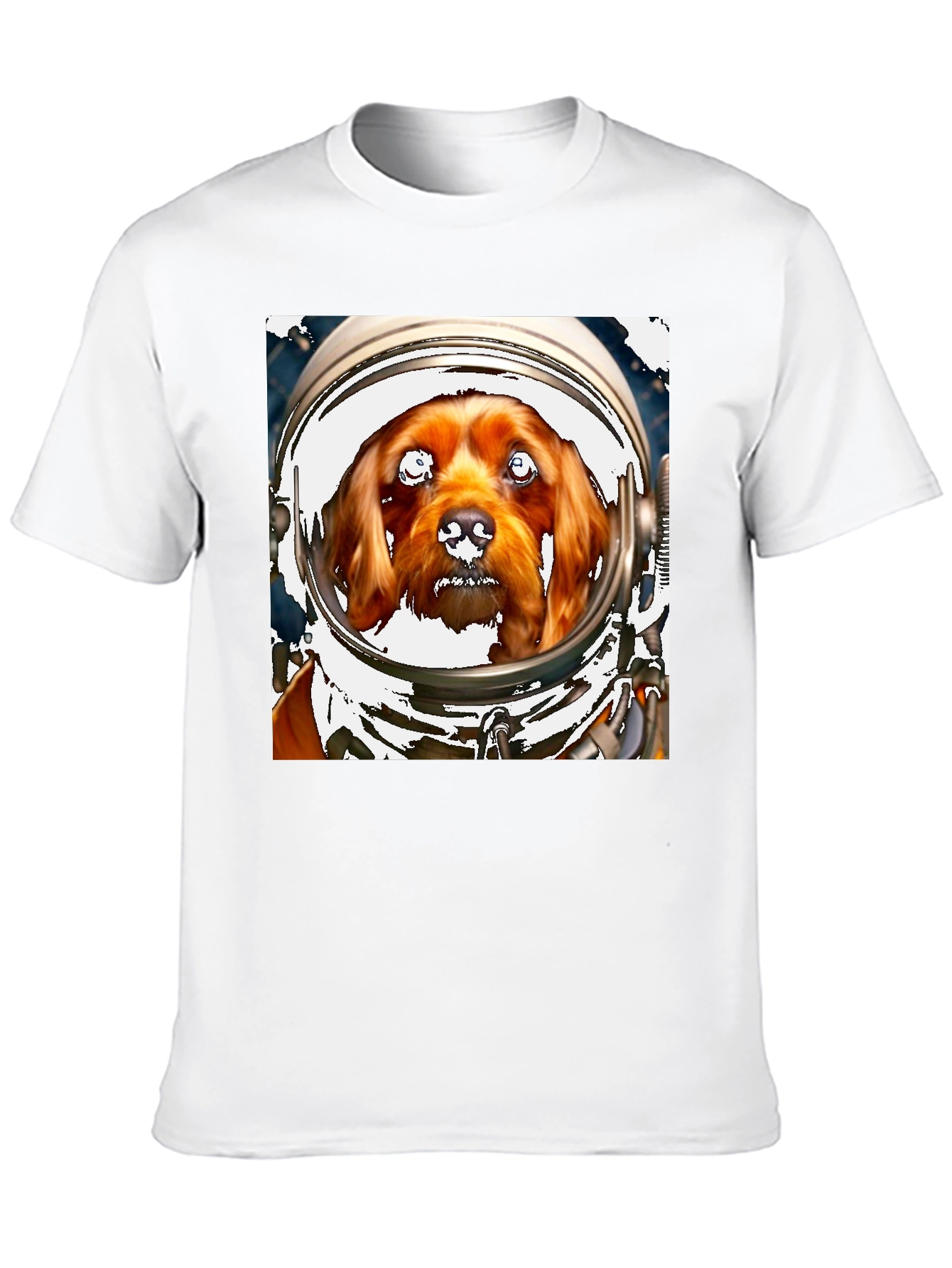 Black Dog in Space Helmet T-Shirt - Unique Pet Lover Tee view 10