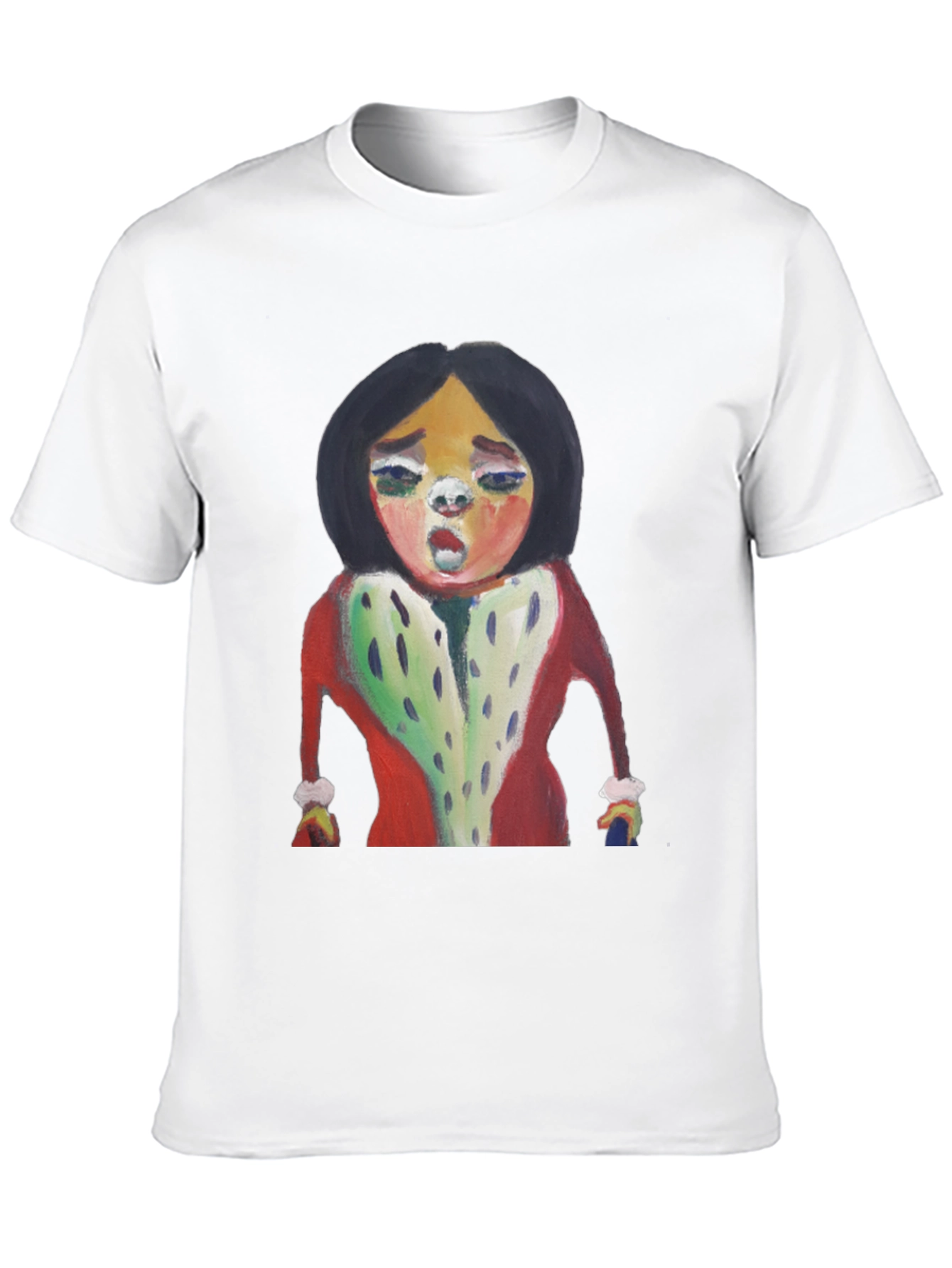 Black Unique Cartoon Graphic Tee - Black Cotton Casual Shirt view 10