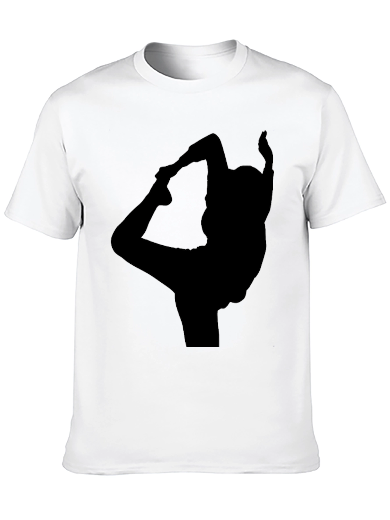 Black Yoga Silhouette Black T-Shirt view 10