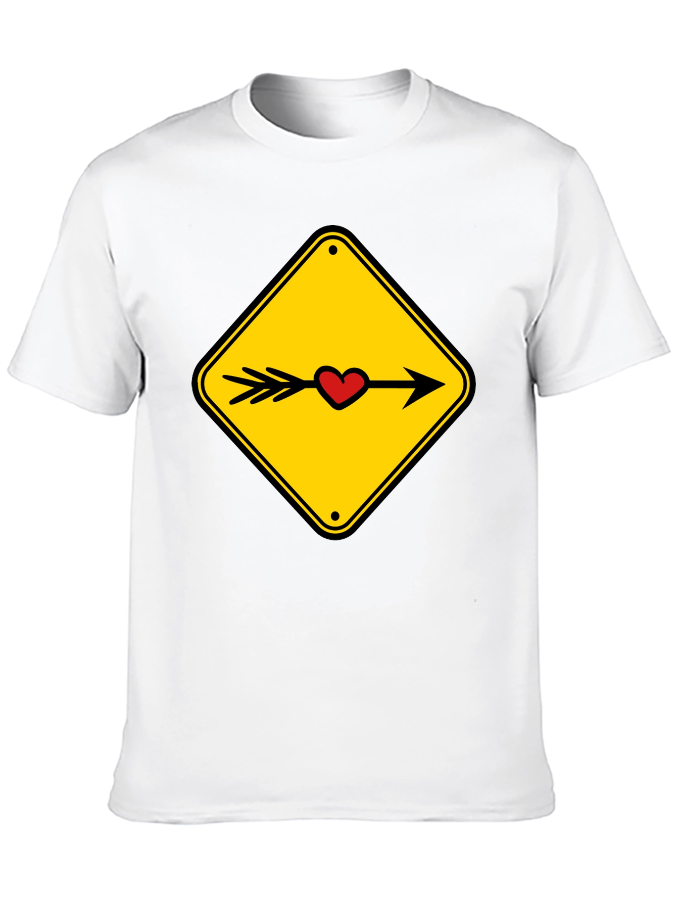 Black Heart Arrow Sign Black T-Shirt view 10