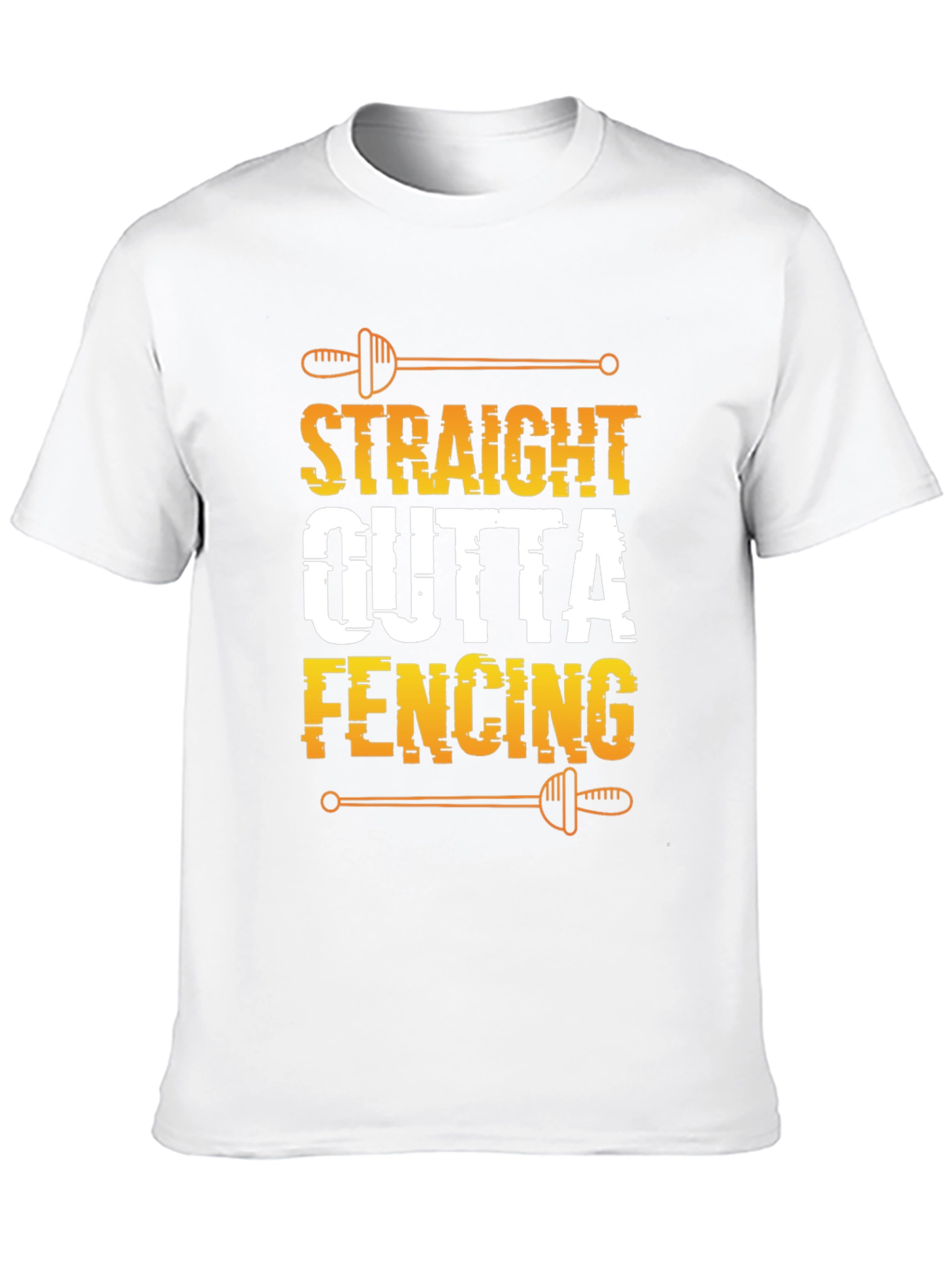 Black Straight Outta Fencing Black T-Shirt view 10