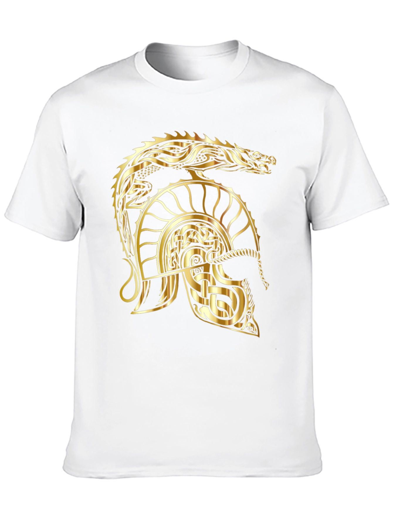 Black Gold Dragon Helmet Black T-Shirt view 10