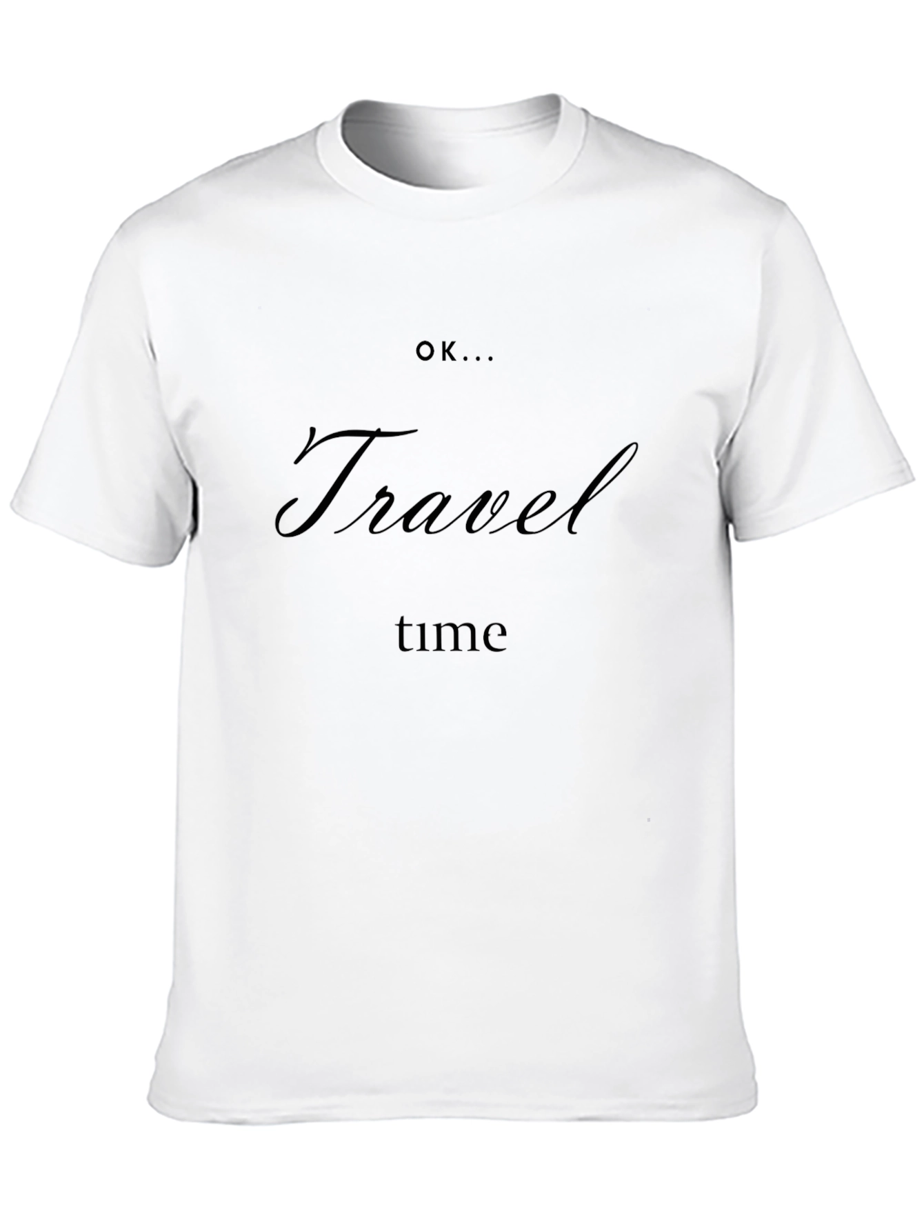 Black Travel Time Graphic Tee - Black, Crew Neck view 10