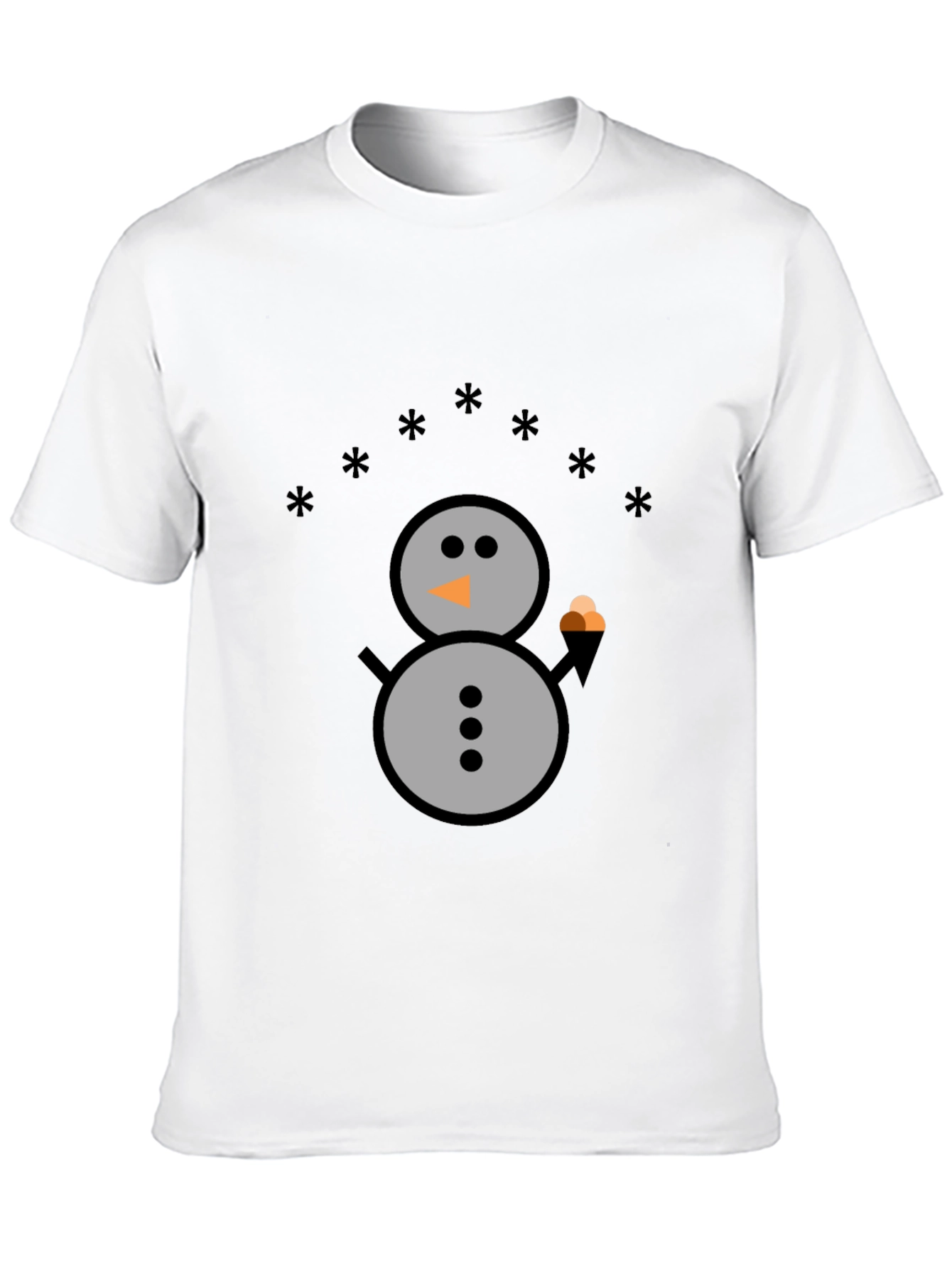 Black Snowman Graphic Tee - Black Cotton T-Shirt view 10