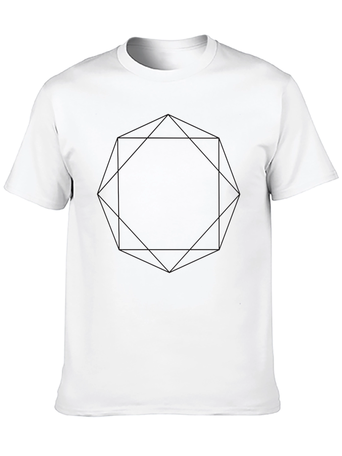Black Geometric Graphic Print Black T-Shirt view 10