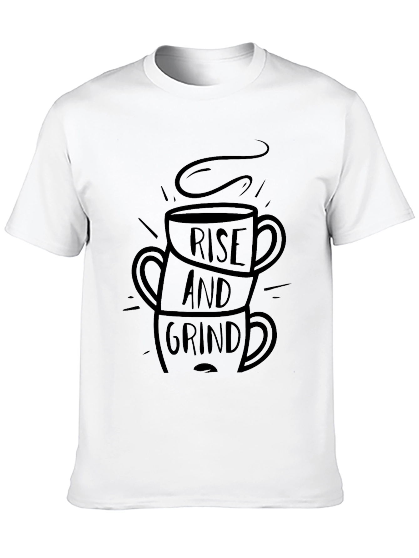 Black Rise and Grind Graphic Tee - Coffee Lover's T-Shirt view 10