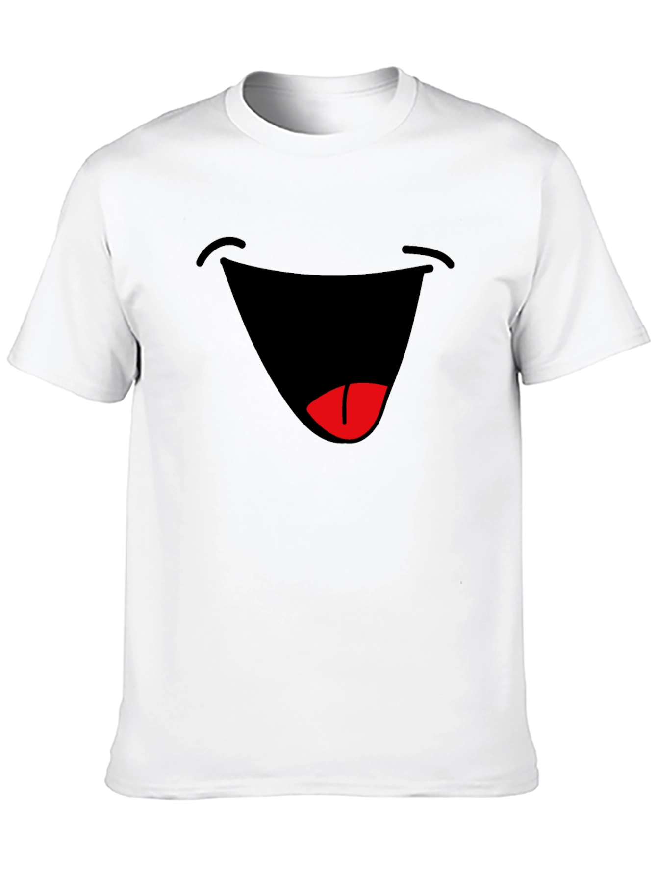 Black Funny Graphic Smile T-Shirt - Black Cotton Blend Tee view 10