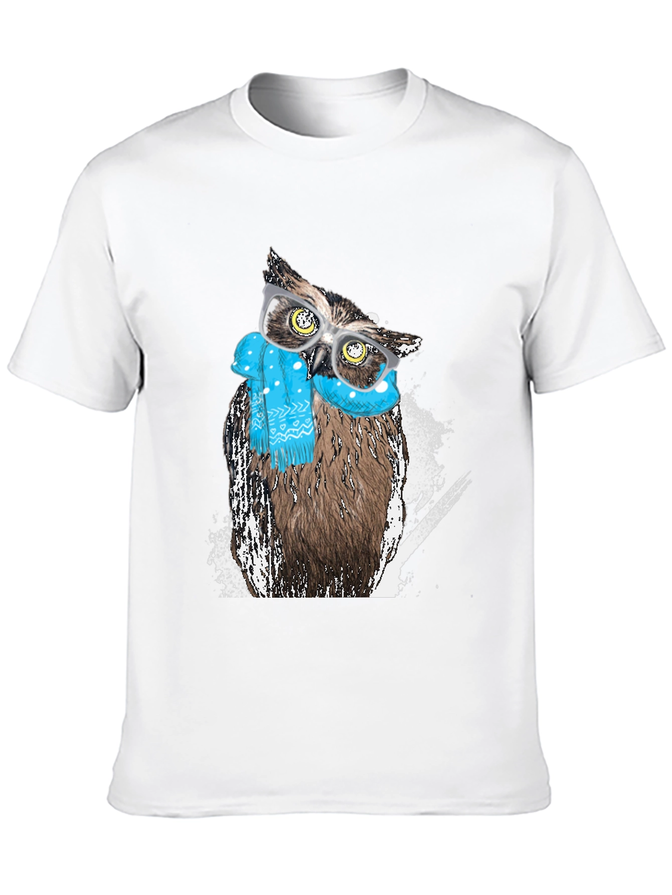 Black Owl with Glasses Graphic Print T-Shirt view 10