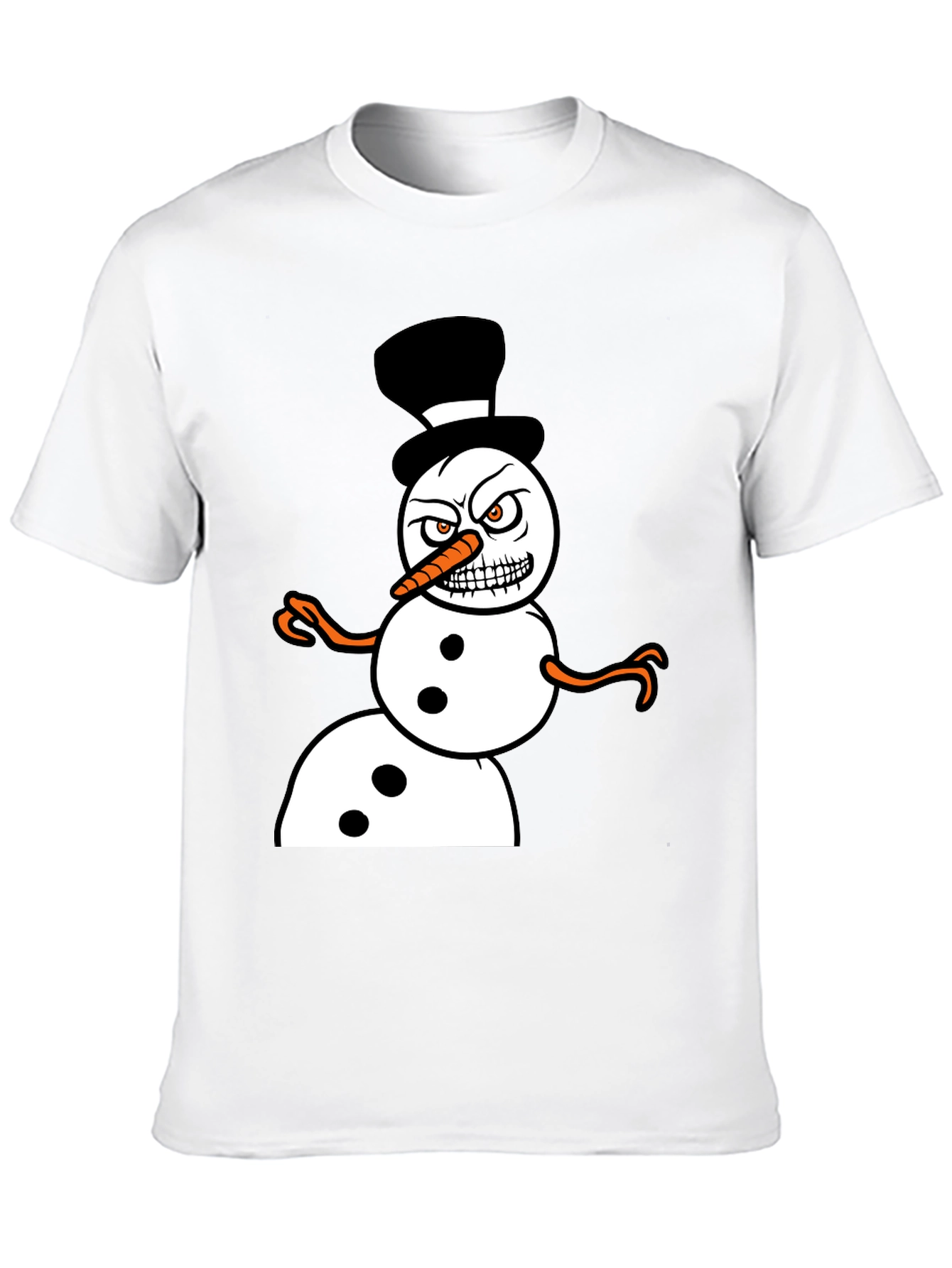 Black Grumpy Snowman Graphic Tee view 10