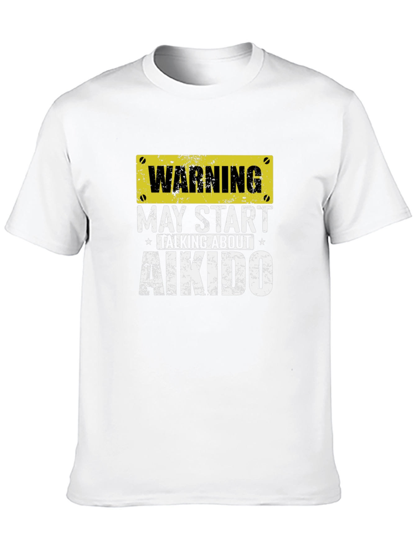 Black Warning Aikido T-Shirt - Martial Arts Fan Tee view 10