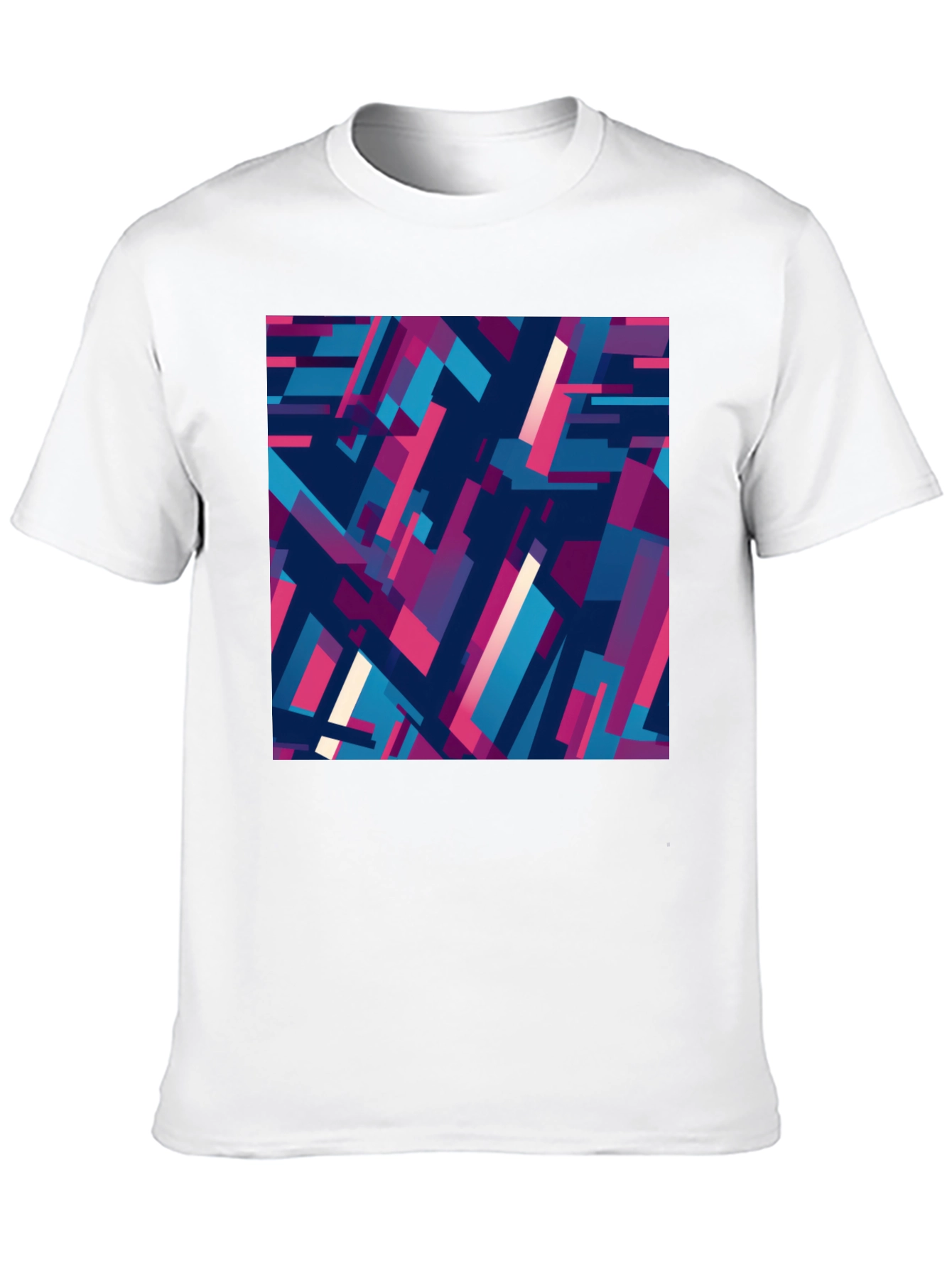 Black Abstract Geometric Pattern Black T-Shirt view 10