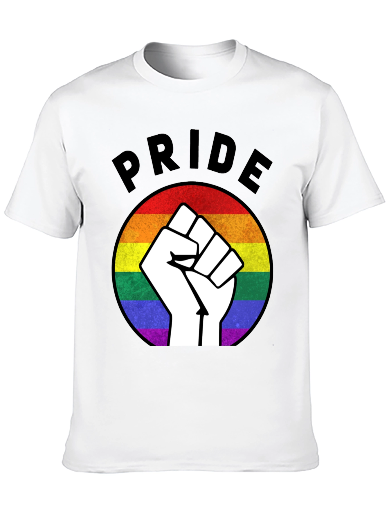 Black Pride Fist Rainbow Graphic T-Shirt view 10