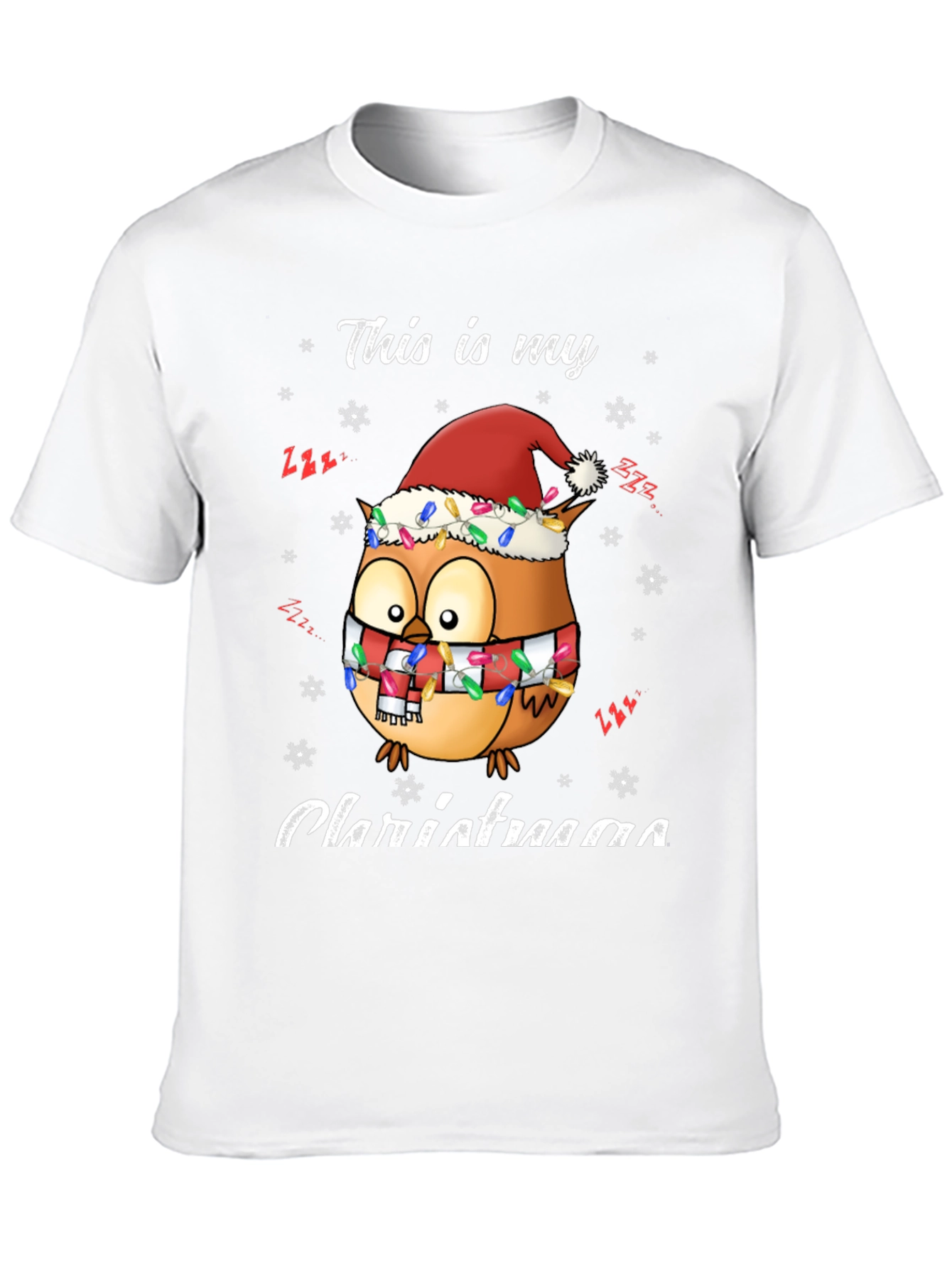 Black Owl Christmas T-Shirt Festive Holiday Tee view 10