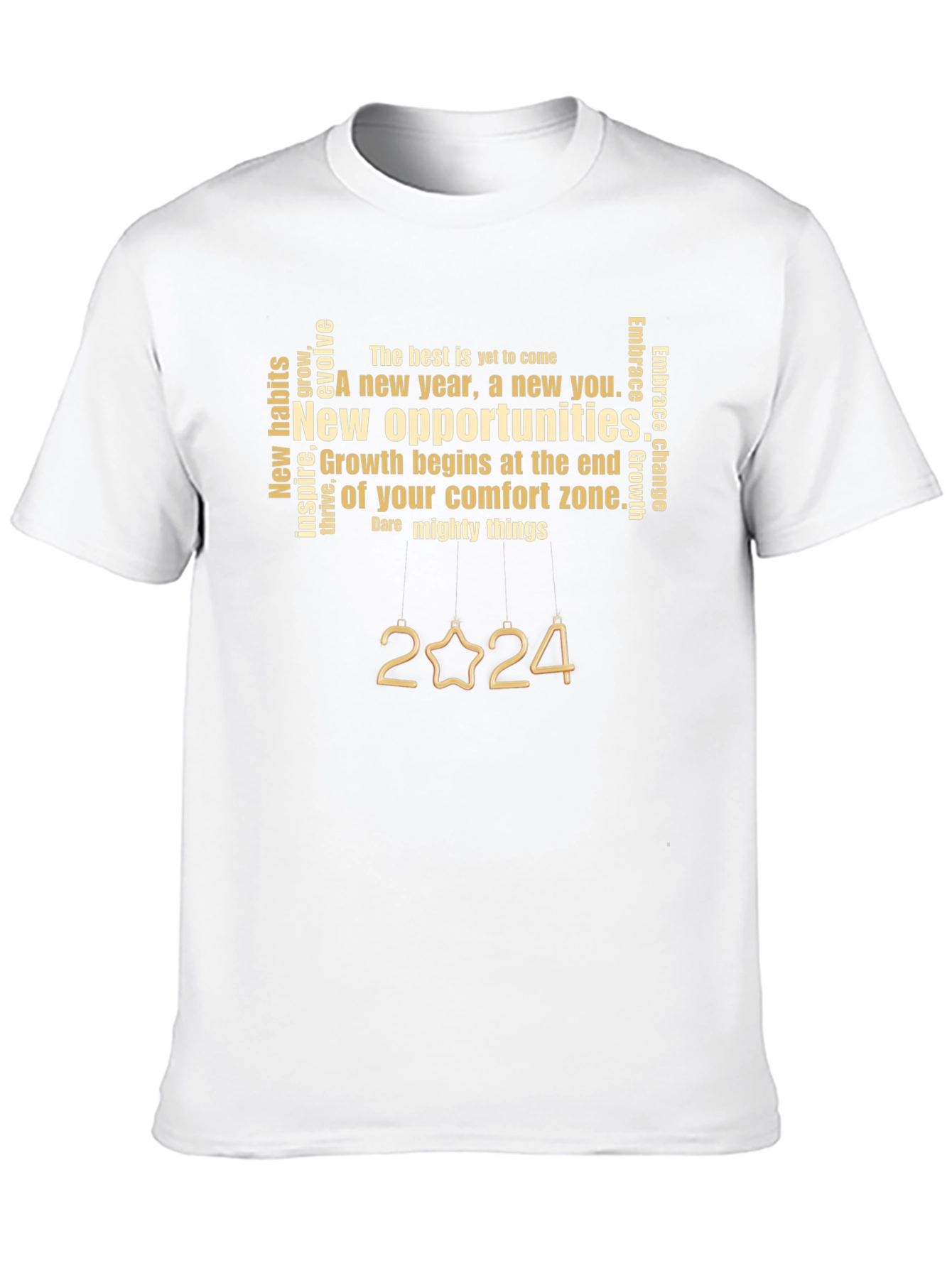 Black Motivational 2024 New Year T-Shirt view 10