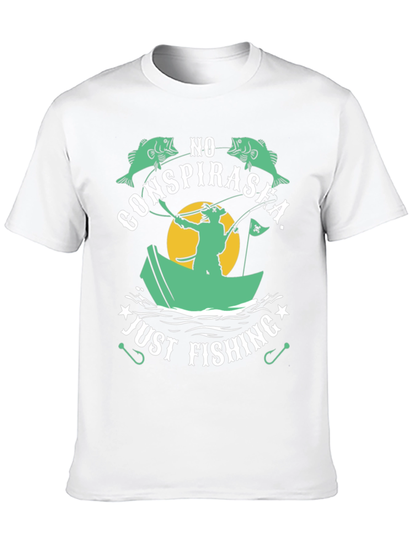 Black No Conspirasea Just Fishing T-Shirt view 10