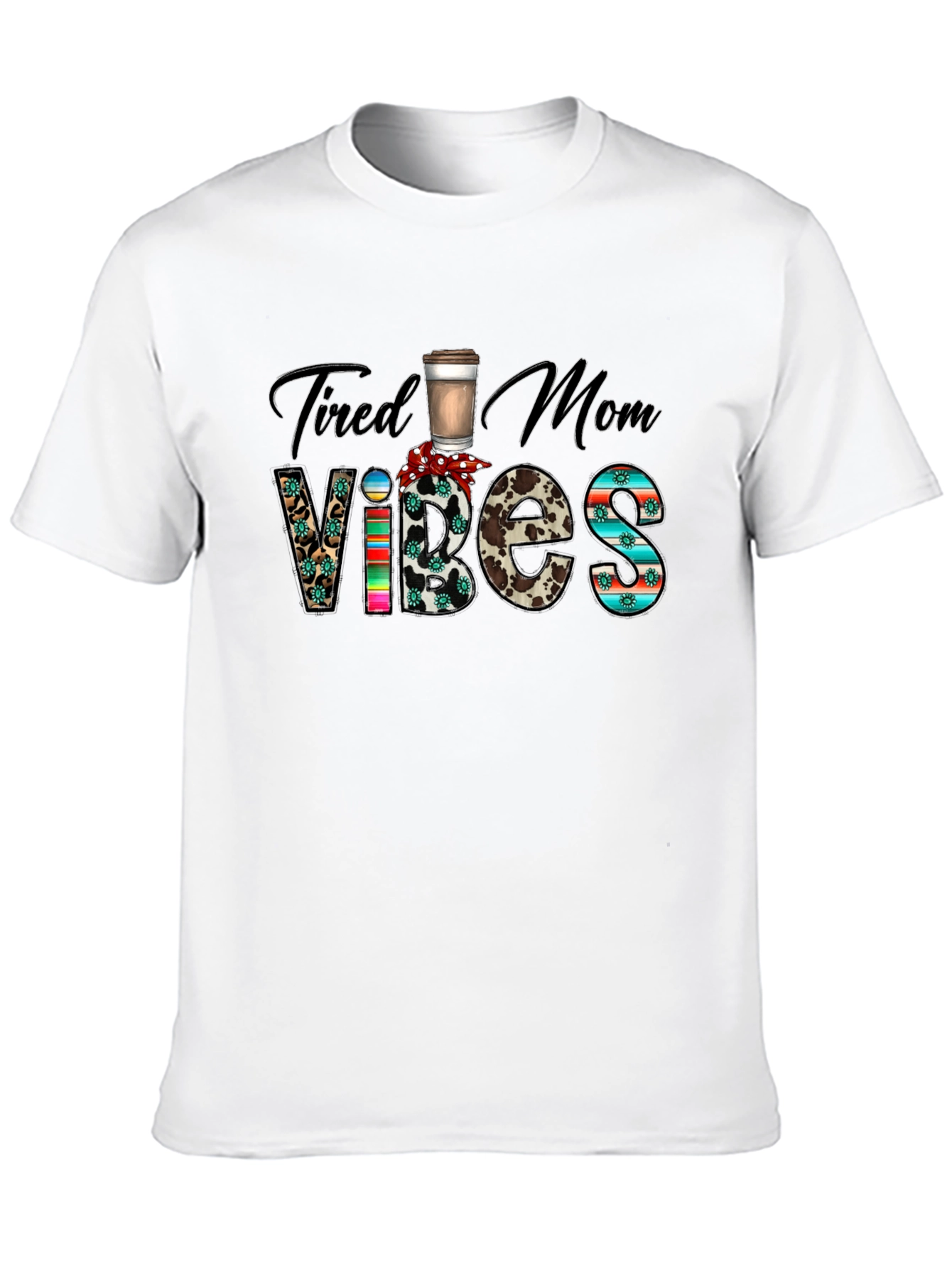 Black Tired Mom Vibes Graphic Tee view 10