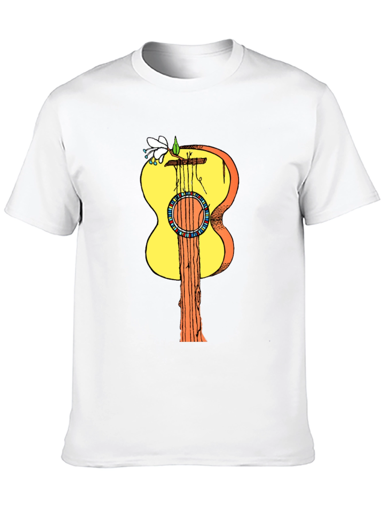Black Guitar Tree Graphic Tee - Stylish Nature Design view 10