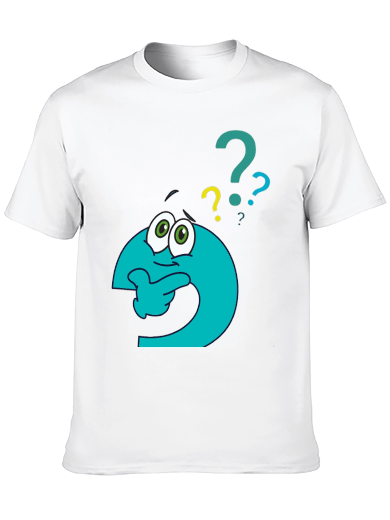 Black Thinking Question Mark Graphic T-Shirt view 10