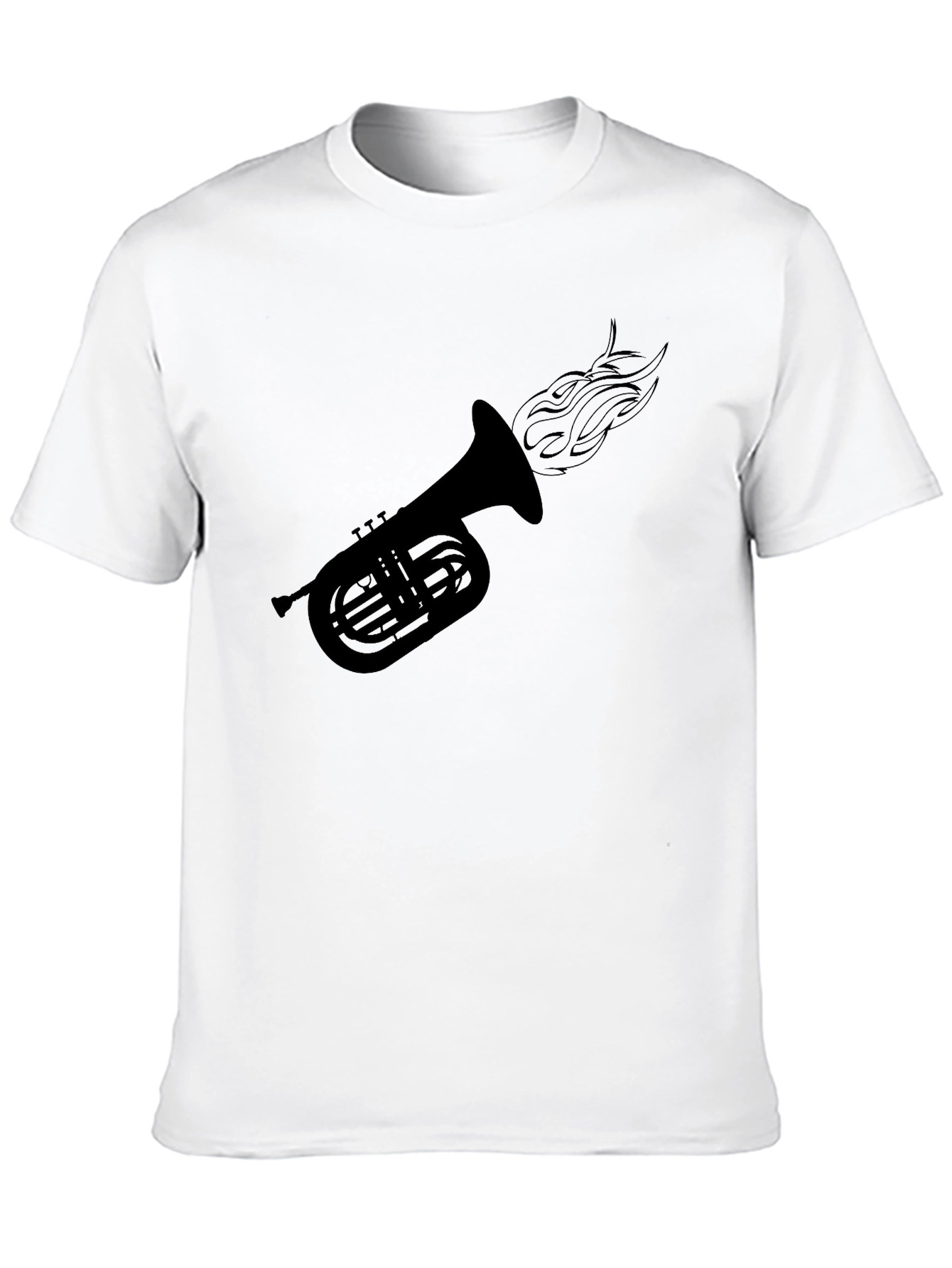 Black Fiery Tuba Graphic Tee - Black Cotton Comfort view 10